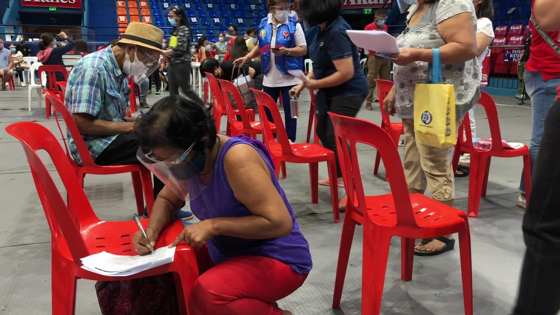 Filipino elderly citizens get the AstraZeneca COVID19 vaccine