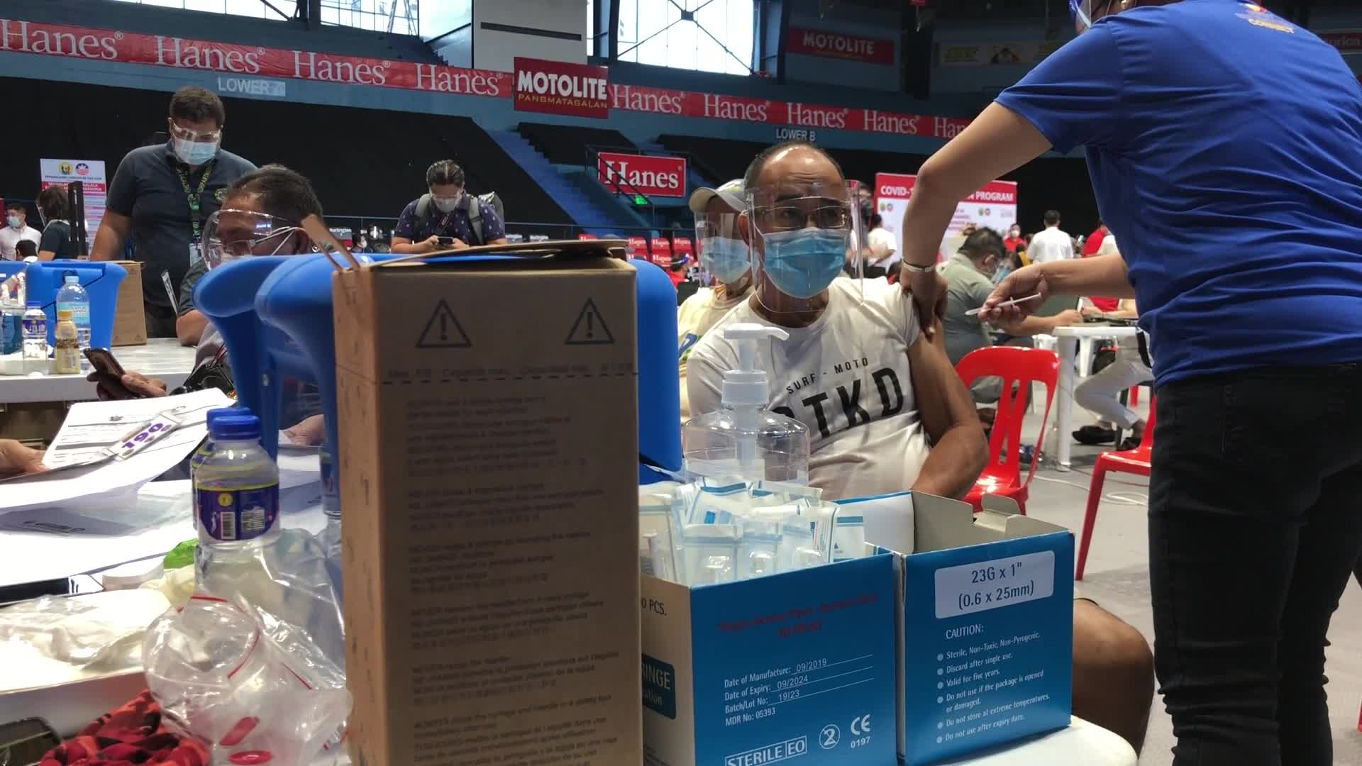 Filipino elderly citizens get the AstraZeneca COVID19 vaccine