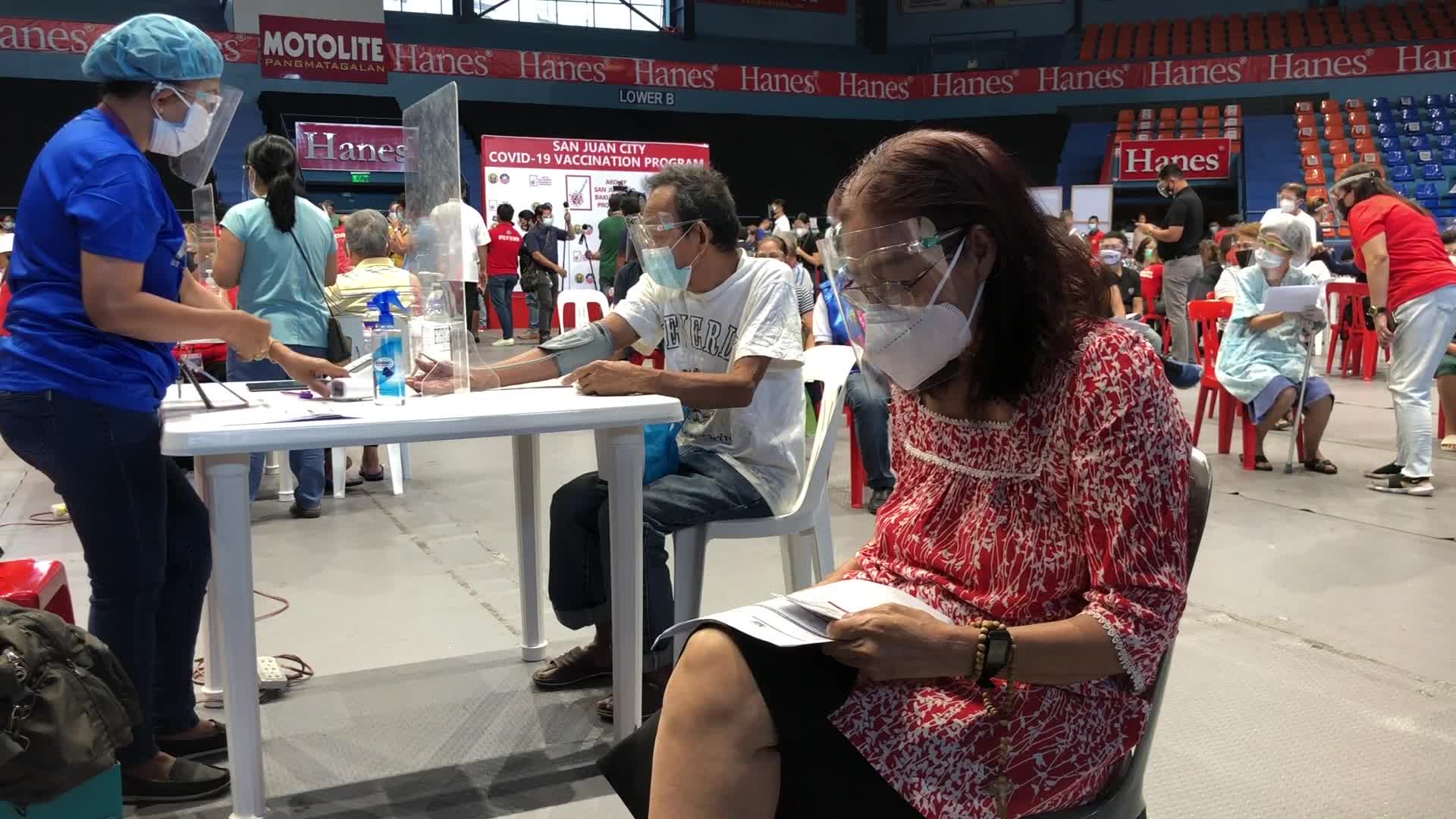 Filipino elderly citizens get the AstraZeneca COVID19 vaccine