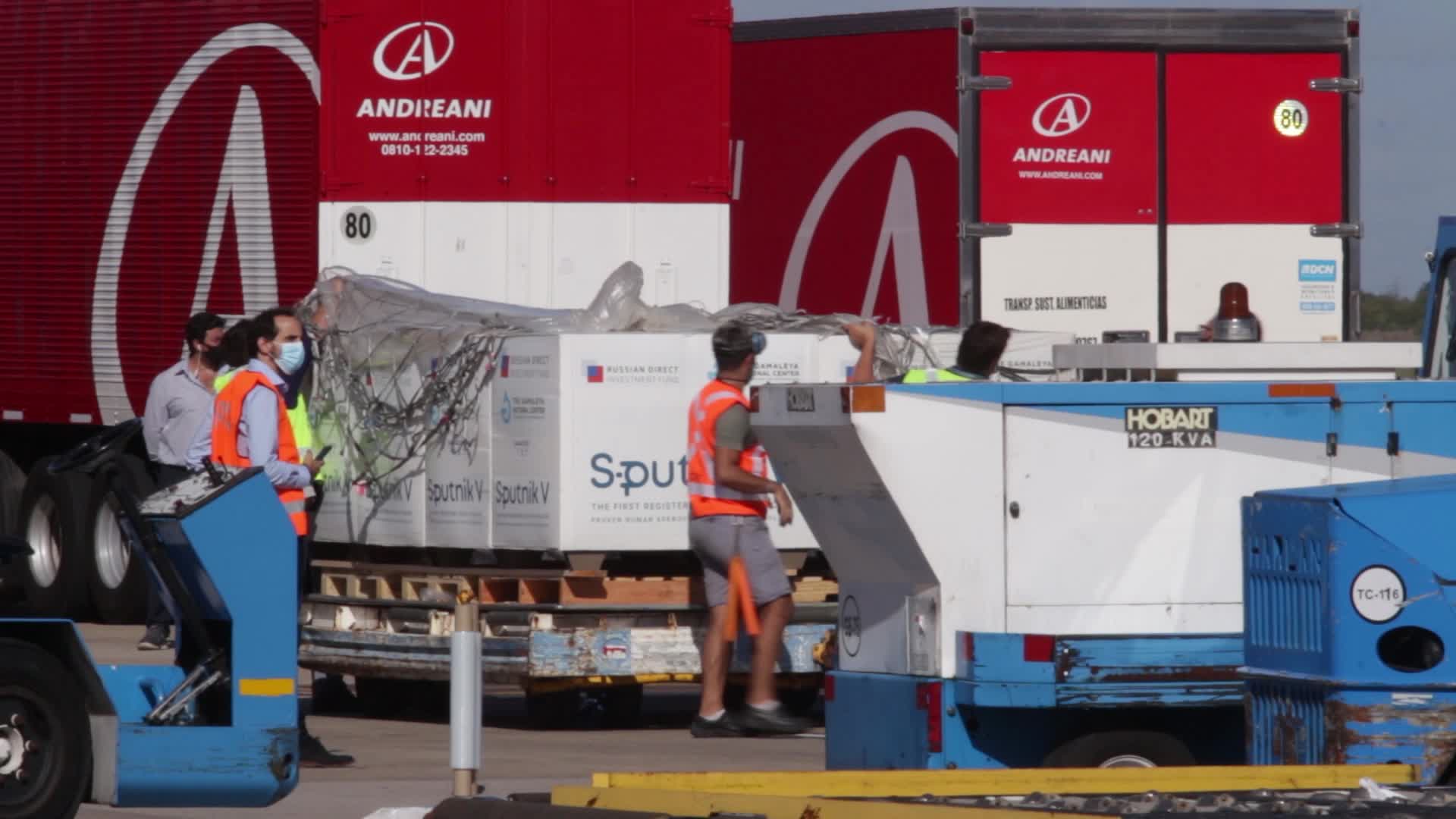 Arrival of a new flight with Sputnik V vaccines to Argentina