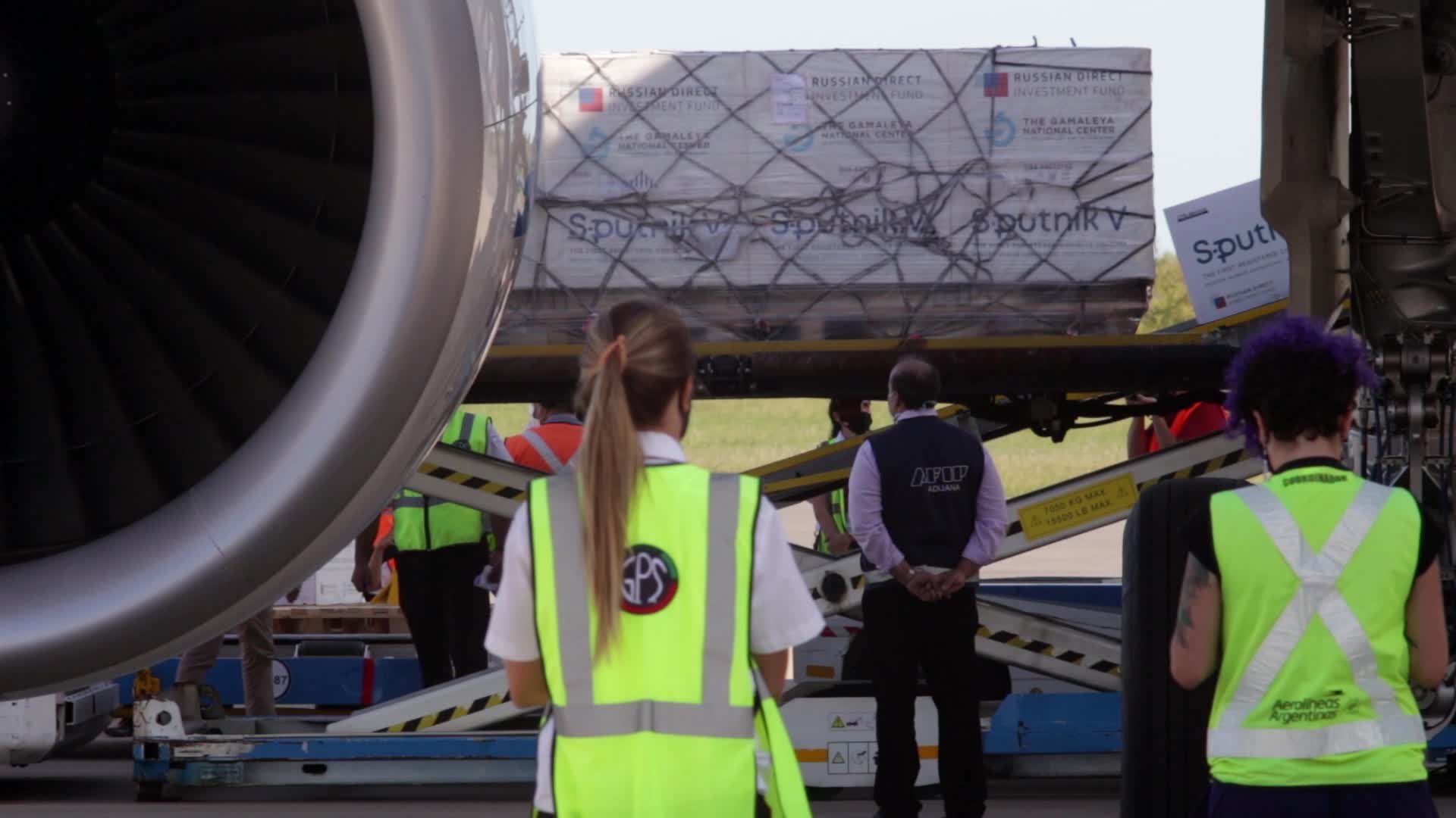 Arrival of a new flight with Sputnik V vaccines to Argentina