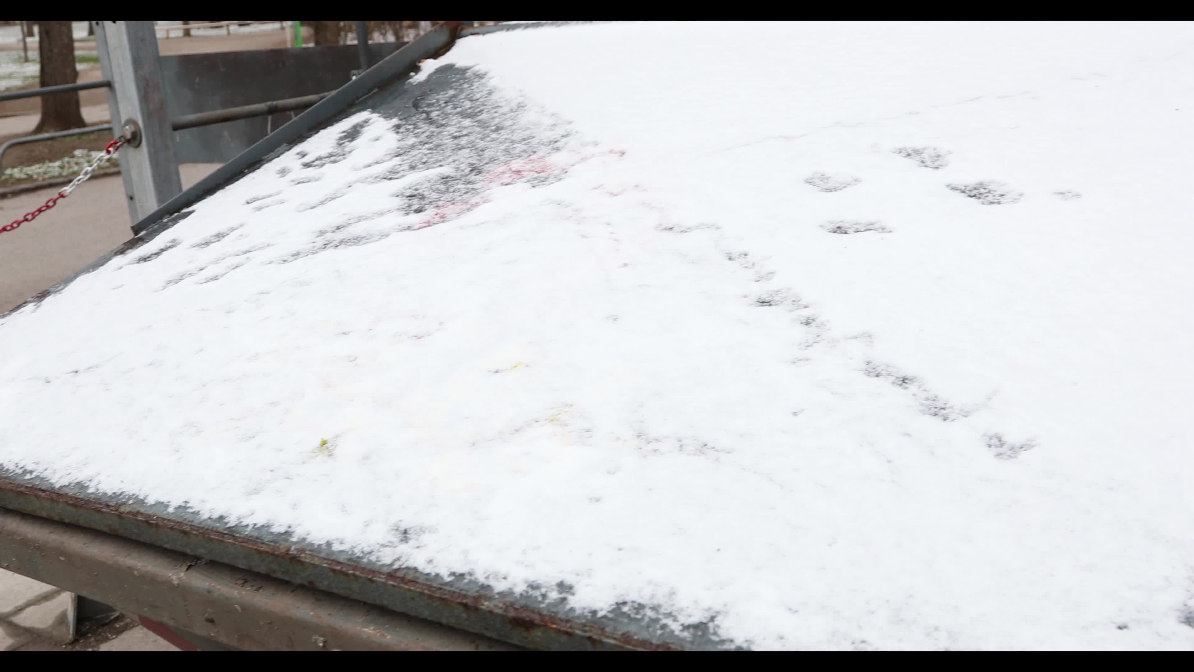 Snow in Munich amid the Covid-19 pandemic