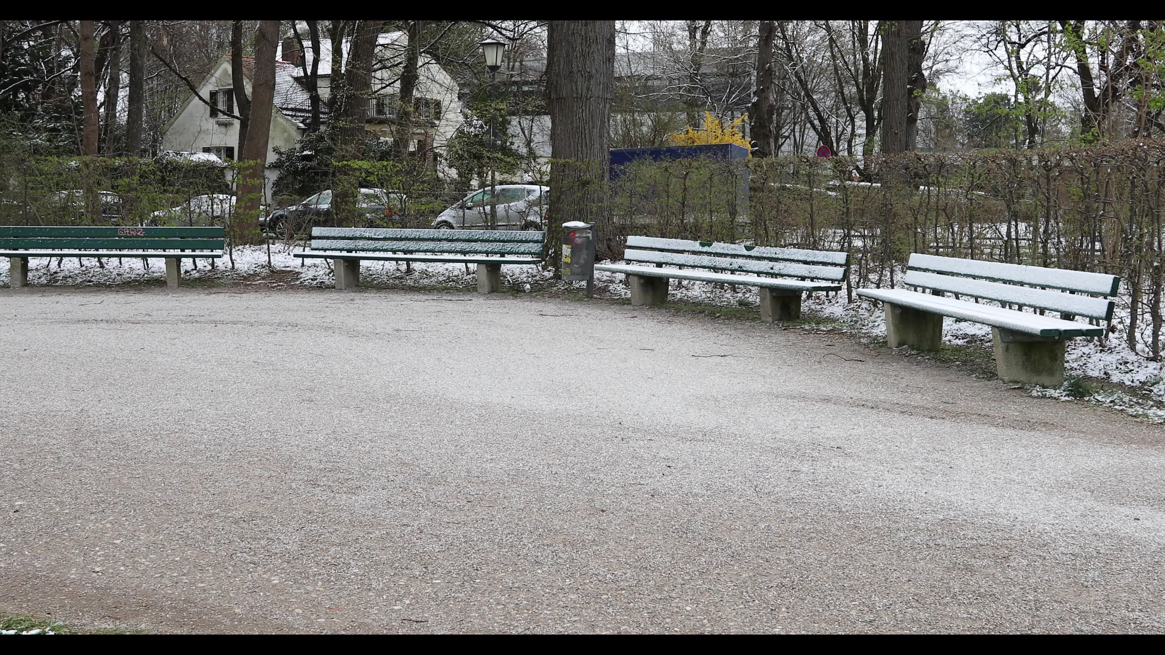 Snow in Munich amid the Covid-19 pandemic