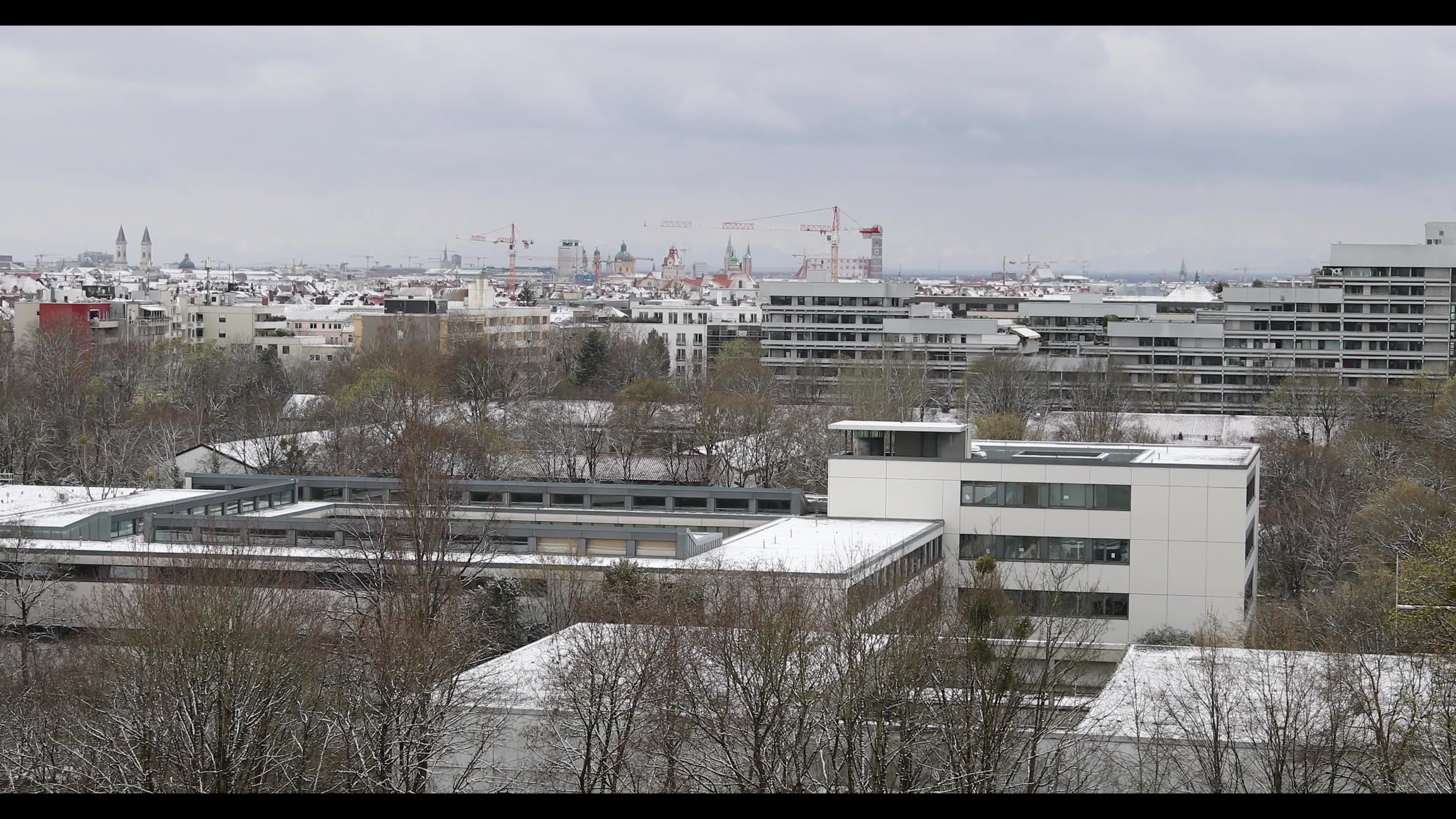 Snow in Munich amid the Covid-19 pandemic