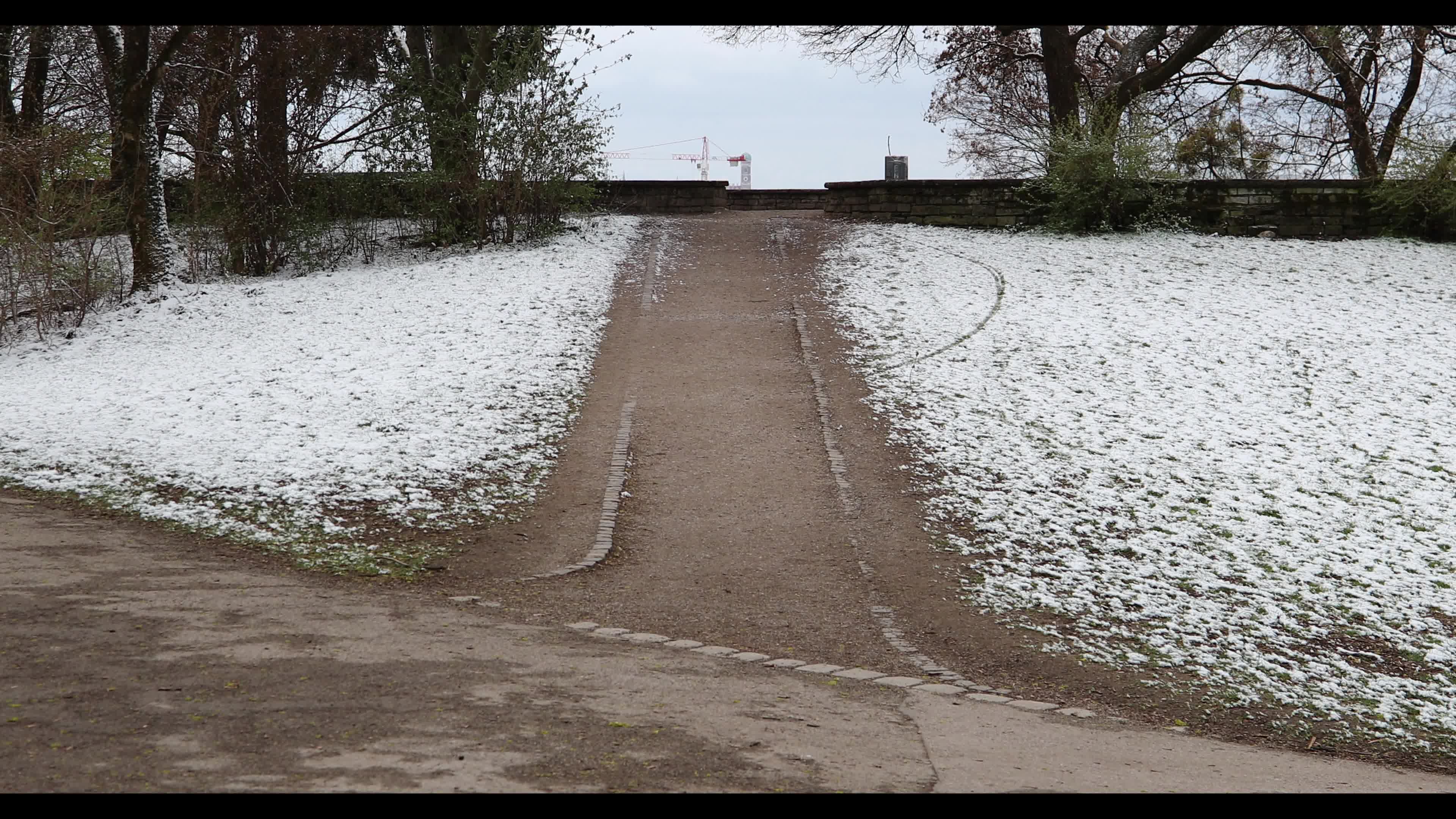 Snow in Munich amid the Covid-19 pandemic