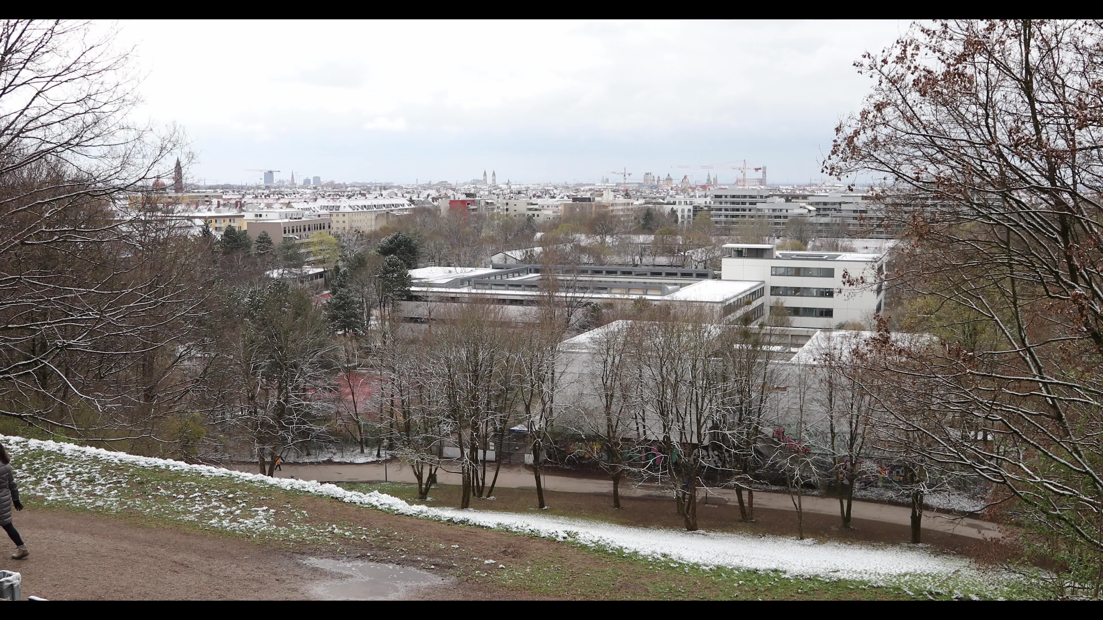 Snow in Munich amid the Covid-19 pandemic