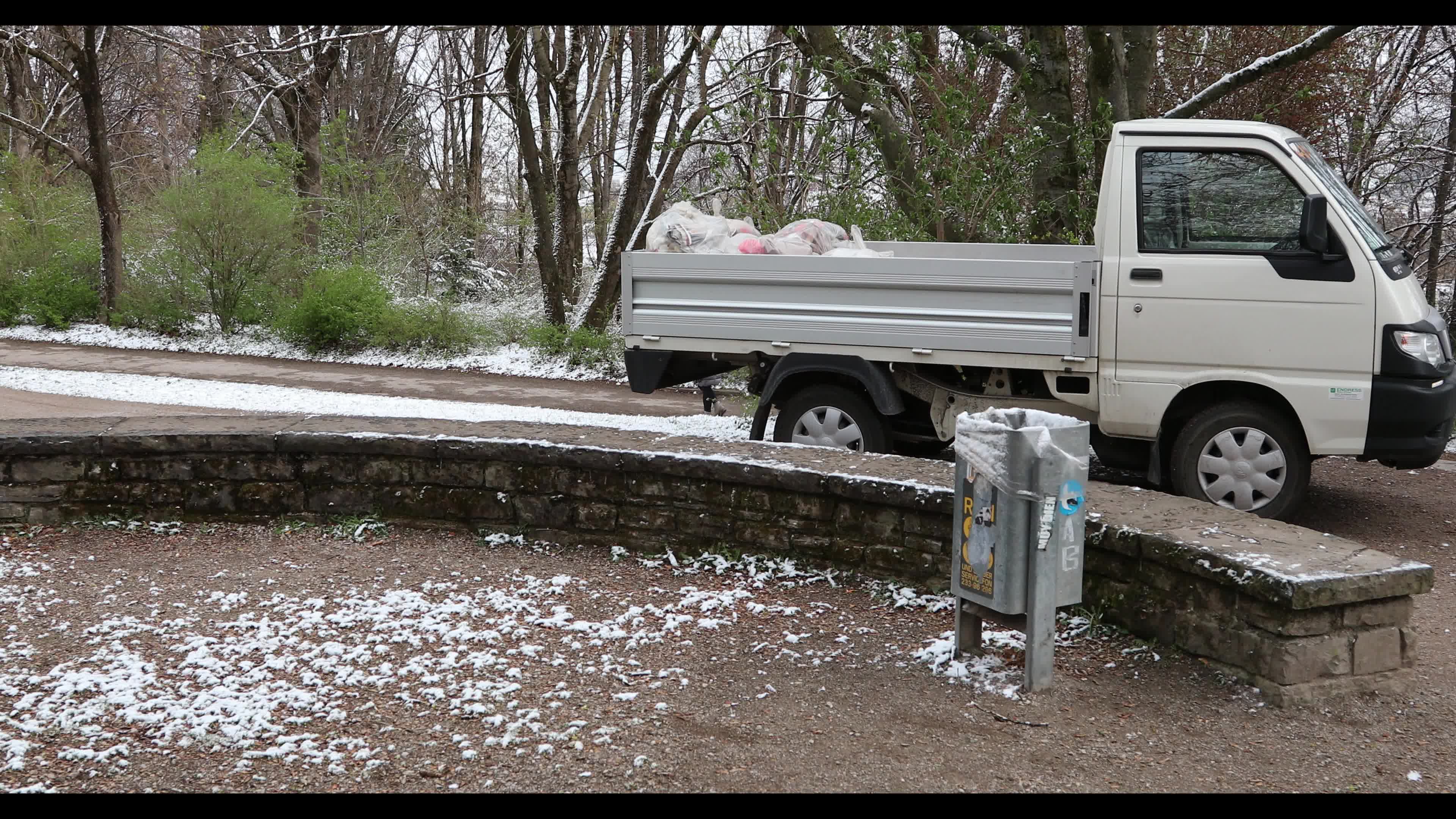 Snow in Munich amid the Covid-19 pandemic