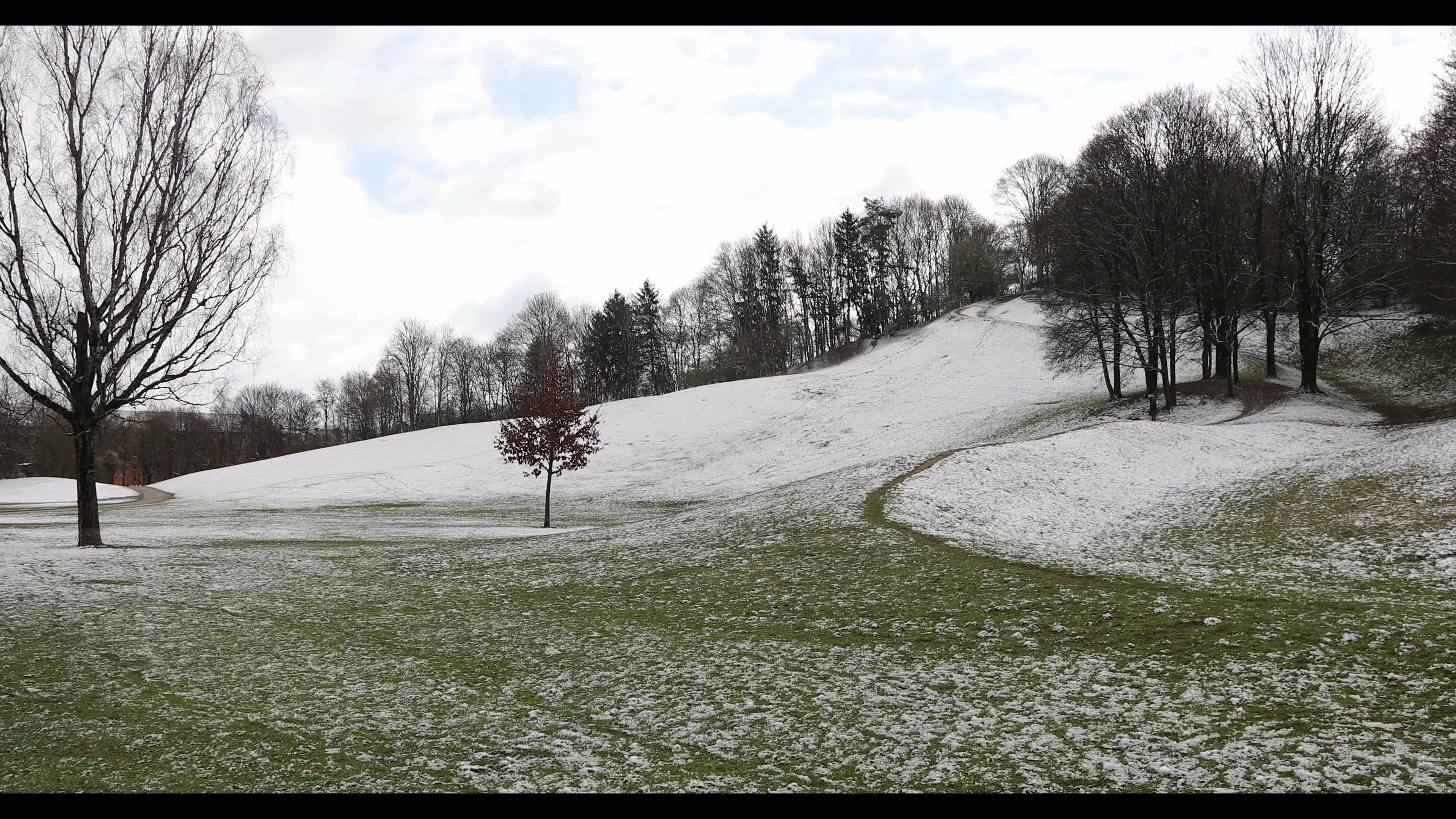 Snow in Munich amid the Covid-19 pandemic