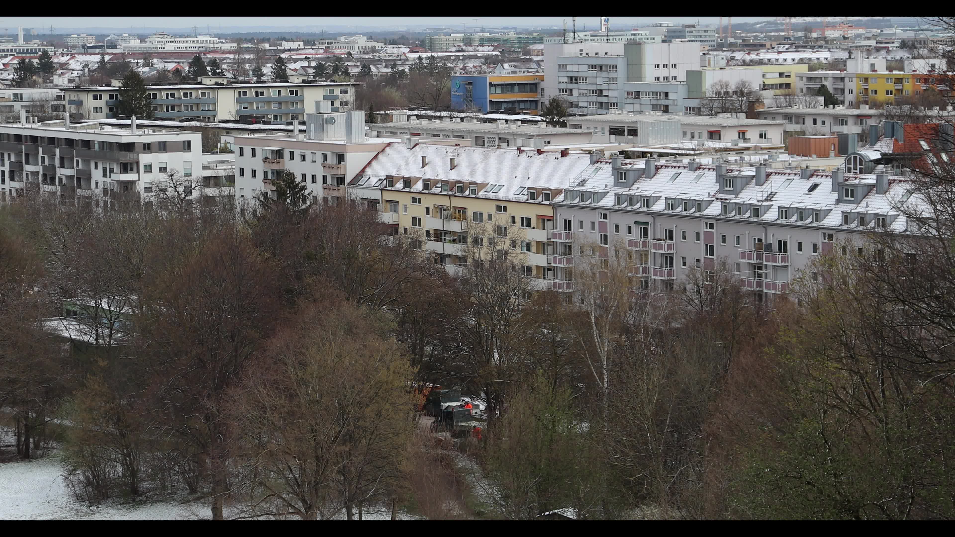 Snow in Munich amid the Covid-19 pandemic
