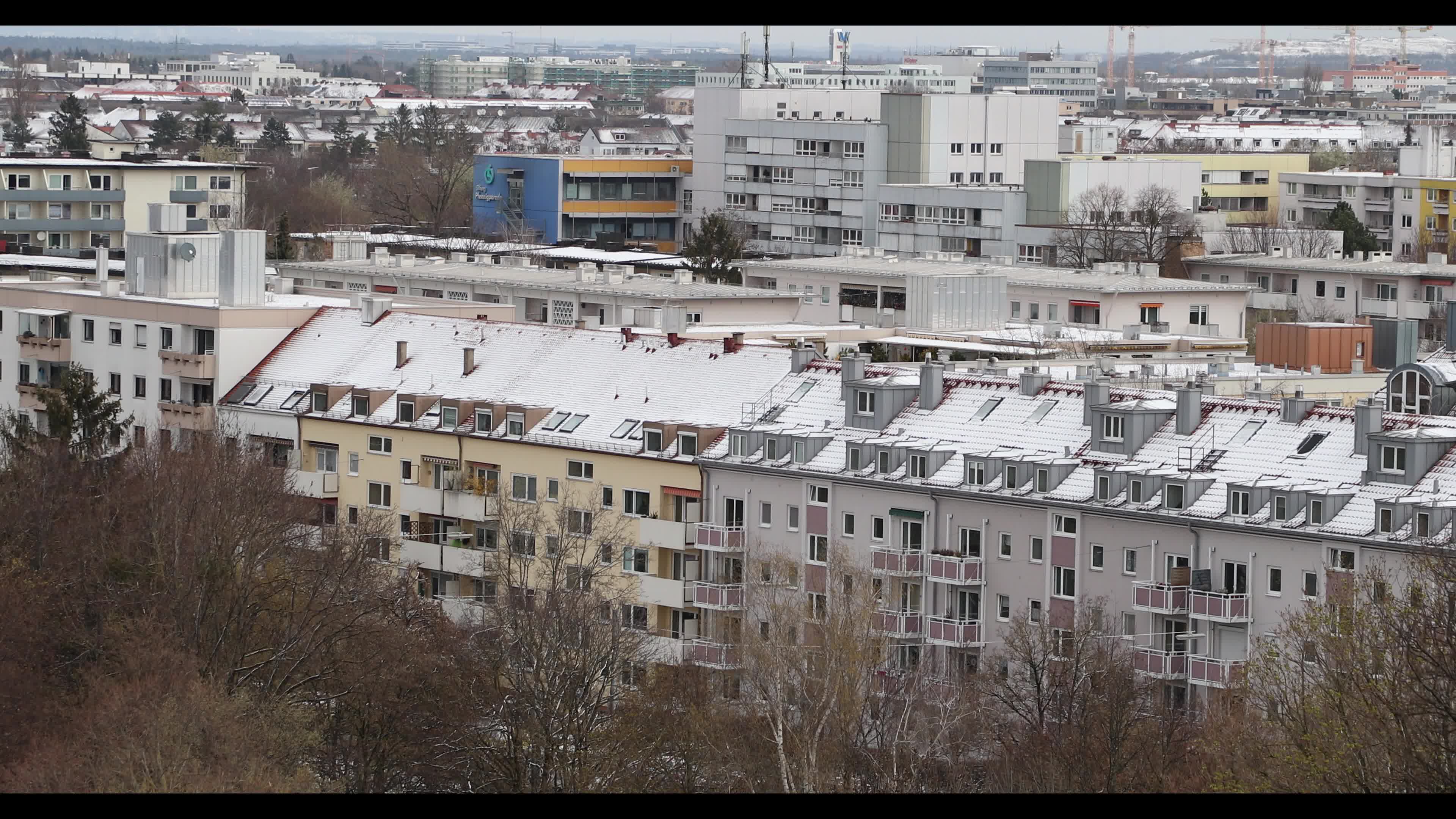 Snow in Munich amid the Covid-19 pandemic