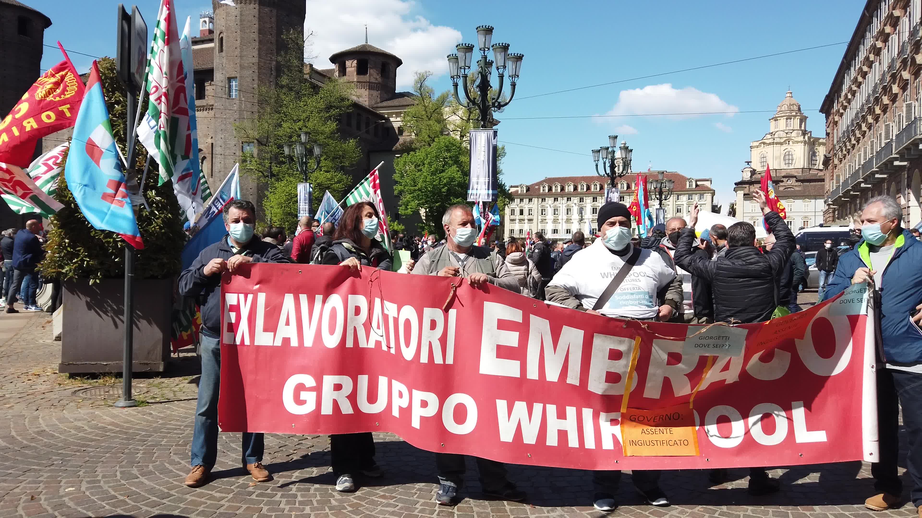 Protest of workers of the ex Embraco-Whirlpool factory 