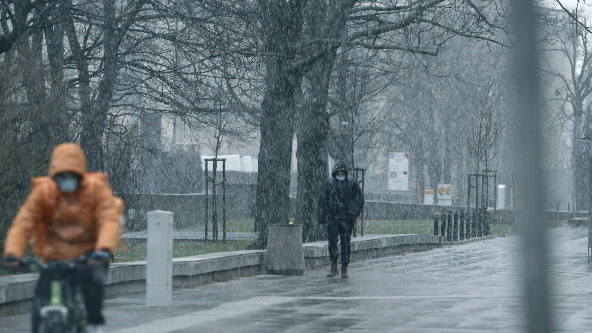 Spring Snowstorm in Warsaw