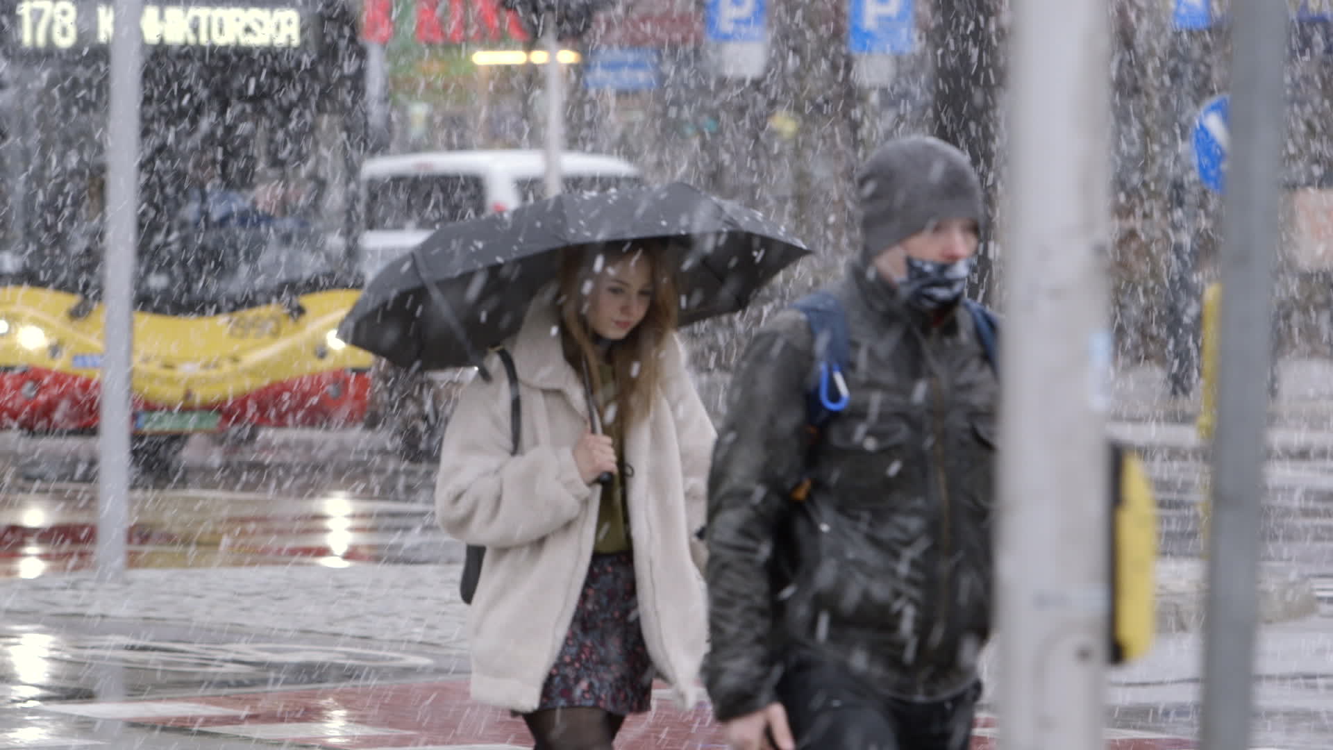 Spring Snowstorm in Warsaw