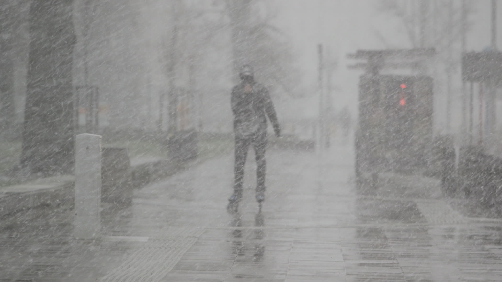 Spring Snowstorm in Warsaw