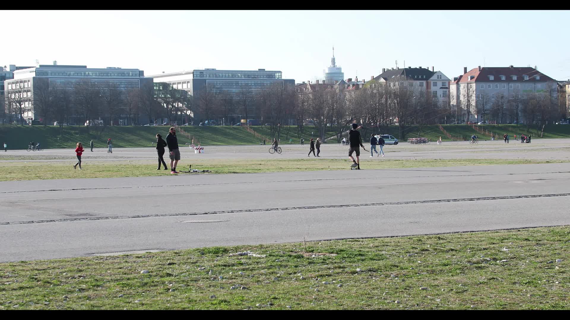 Germans enjoy the sunny weather during the pandemic in Munich, Germany