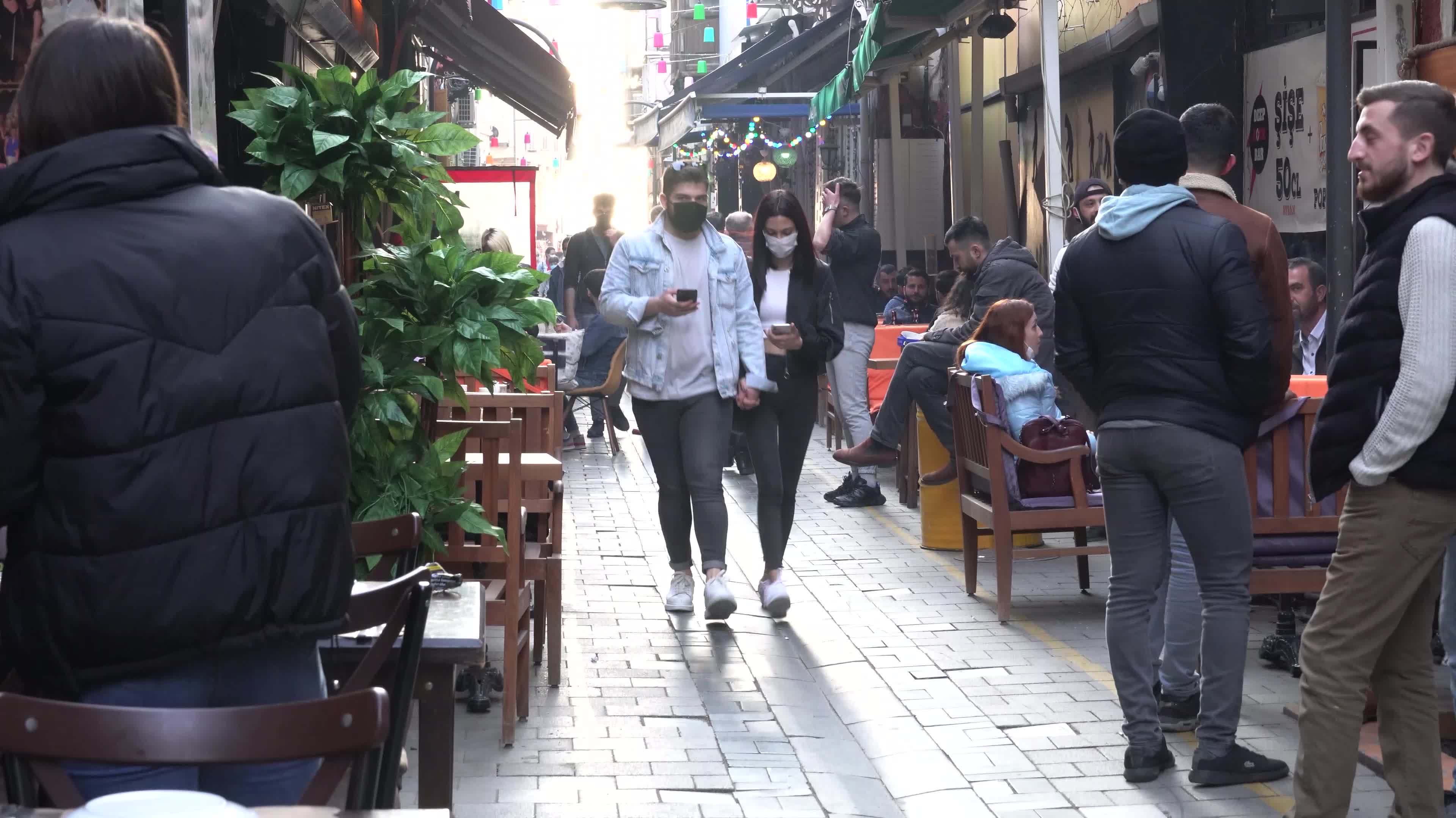 Turkish people enjoy spring time during outbreak Covid-19 in Izmir, Turkey