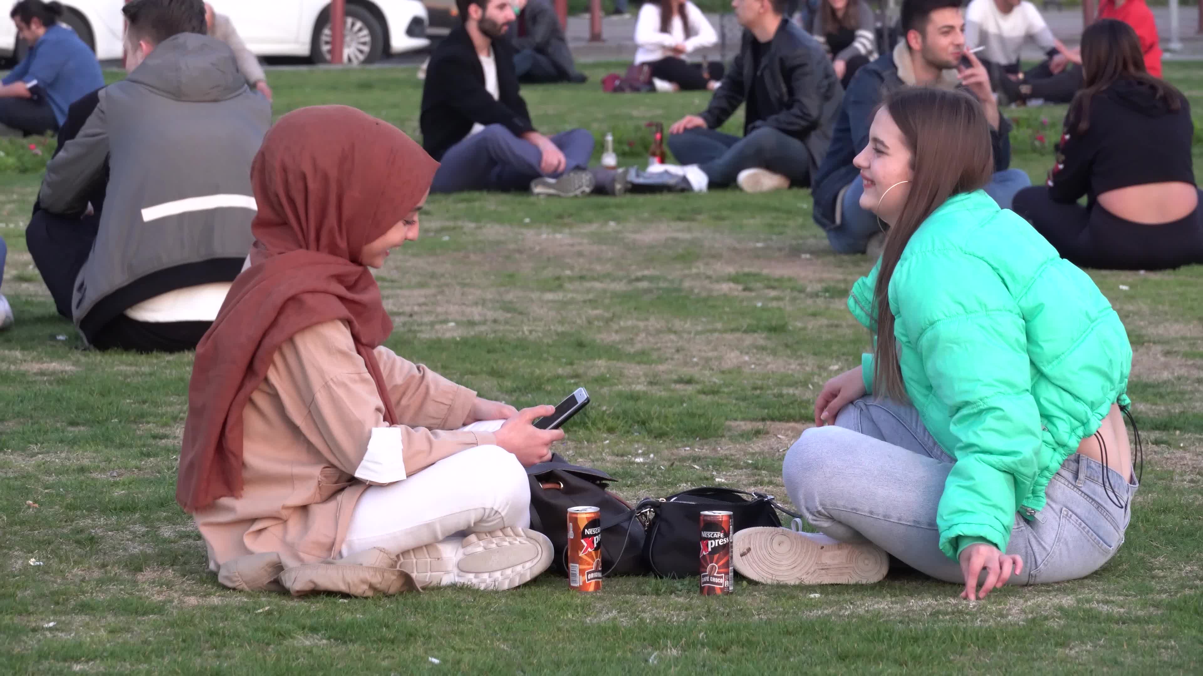 Turkish people enjoy spring time during outbreak Covid-19 in Izmir, Turkey