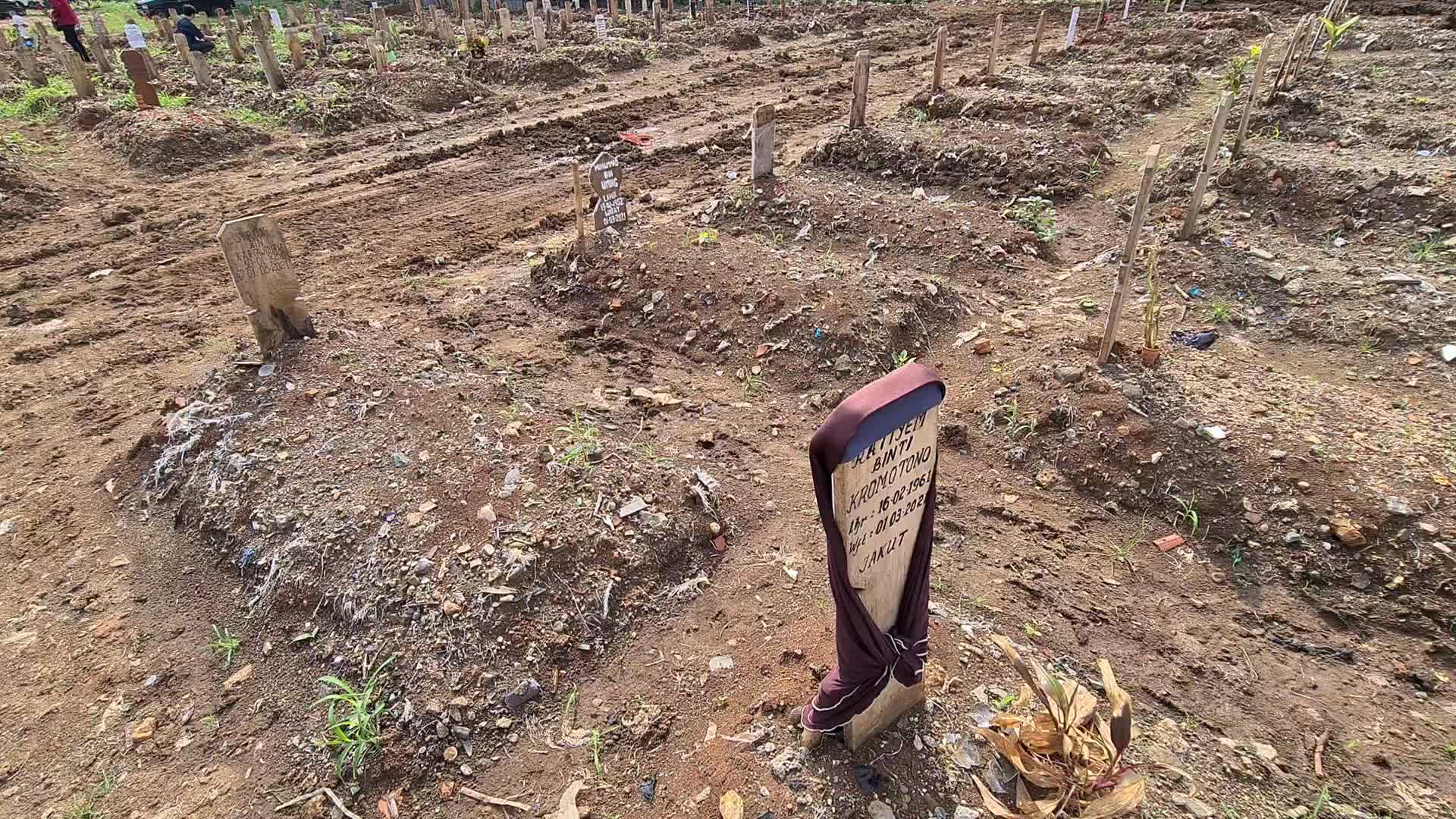 Covid-19 graveyard in Indonesia