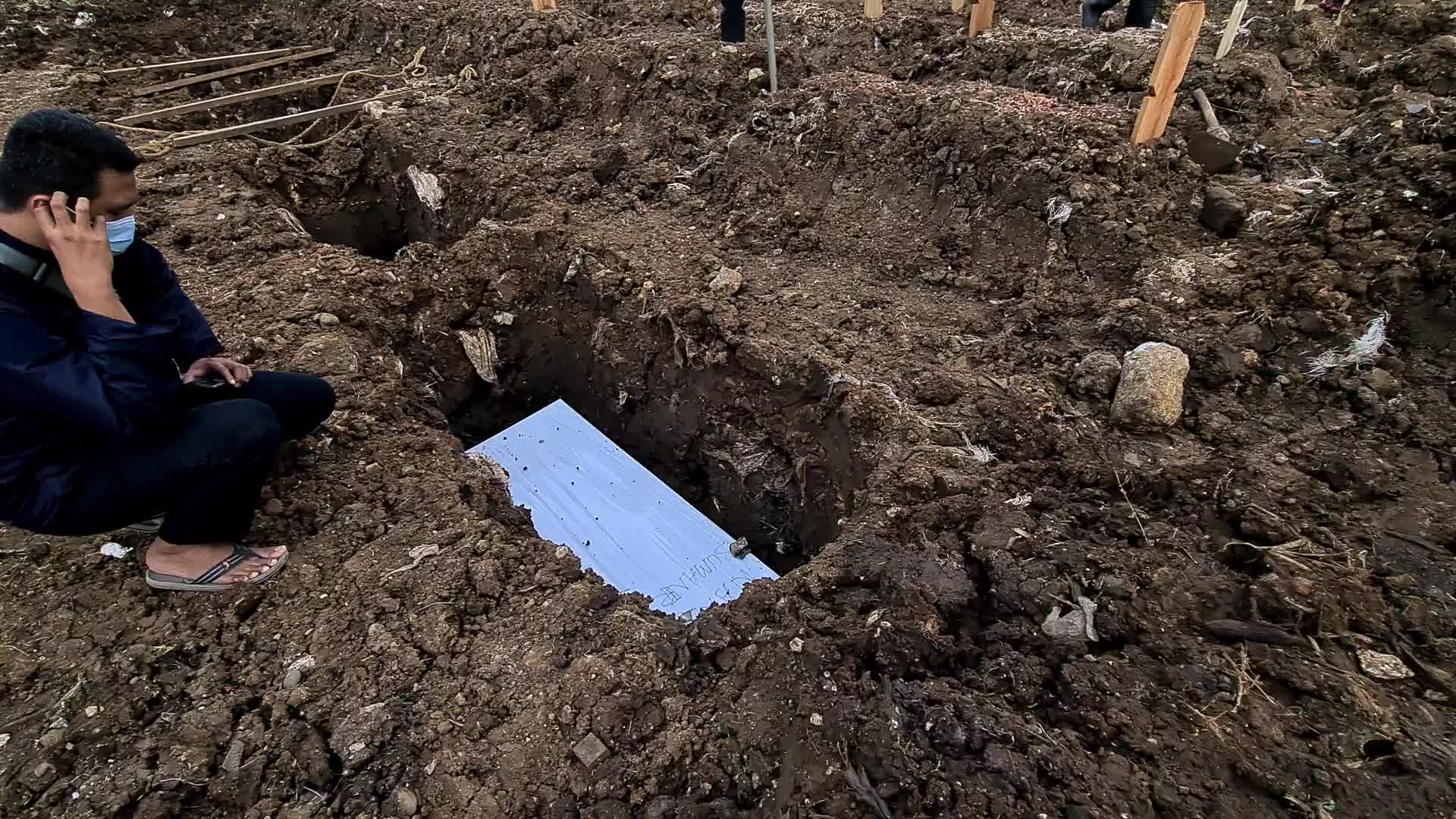 Burial of Covid-19 victims in Indonesia