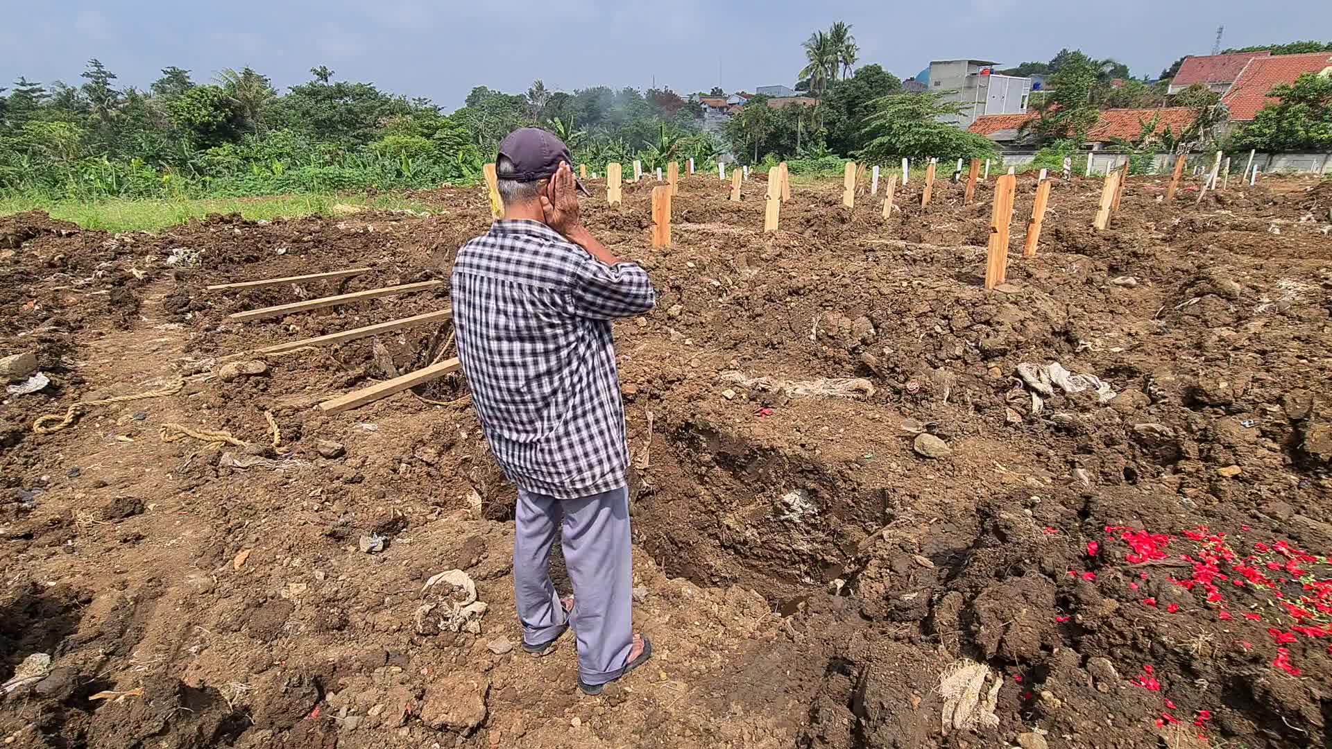Burial of Covid-19 victims in Indonesia