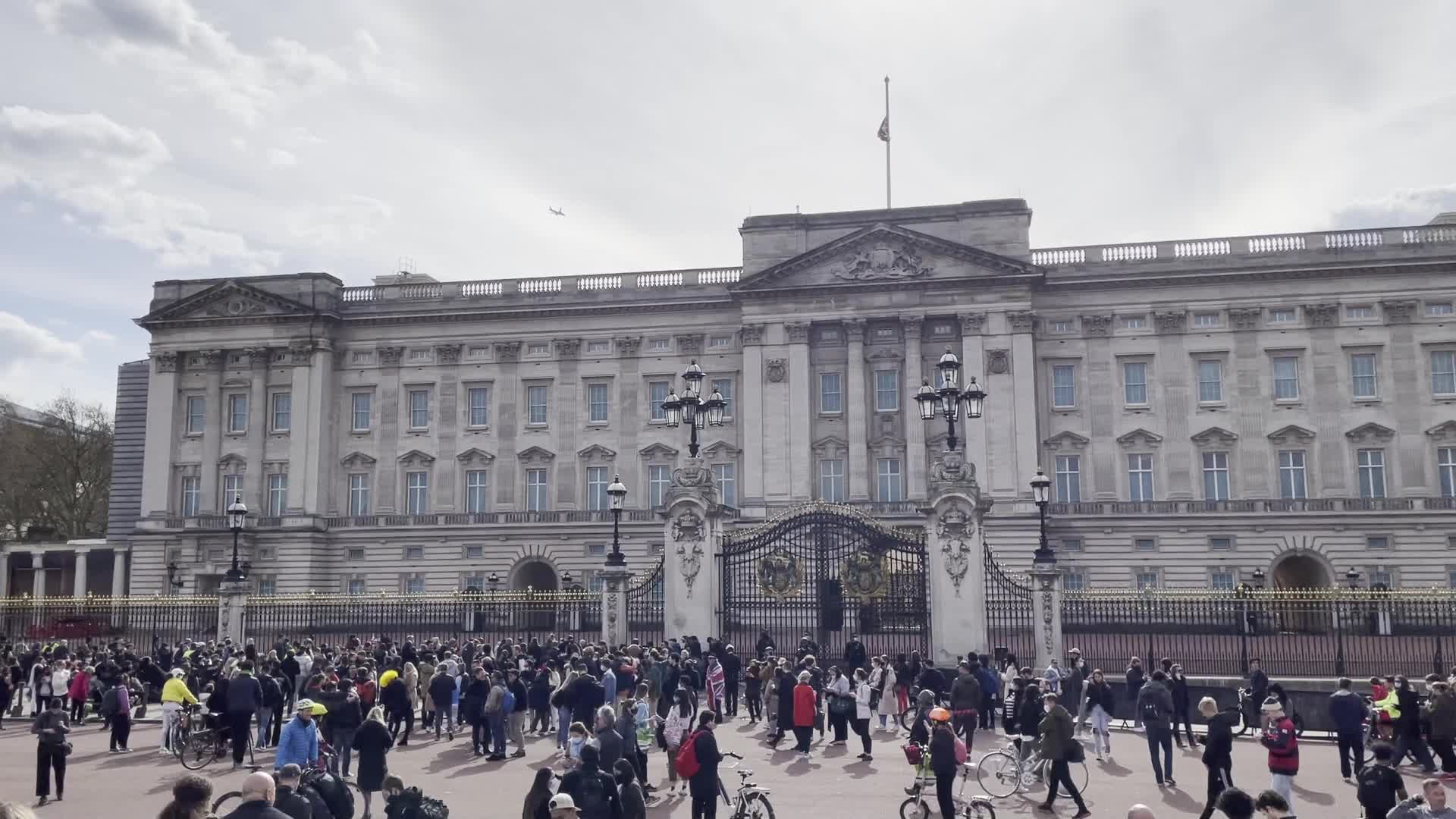 Union flag flies half-mast at Buckingham Palace