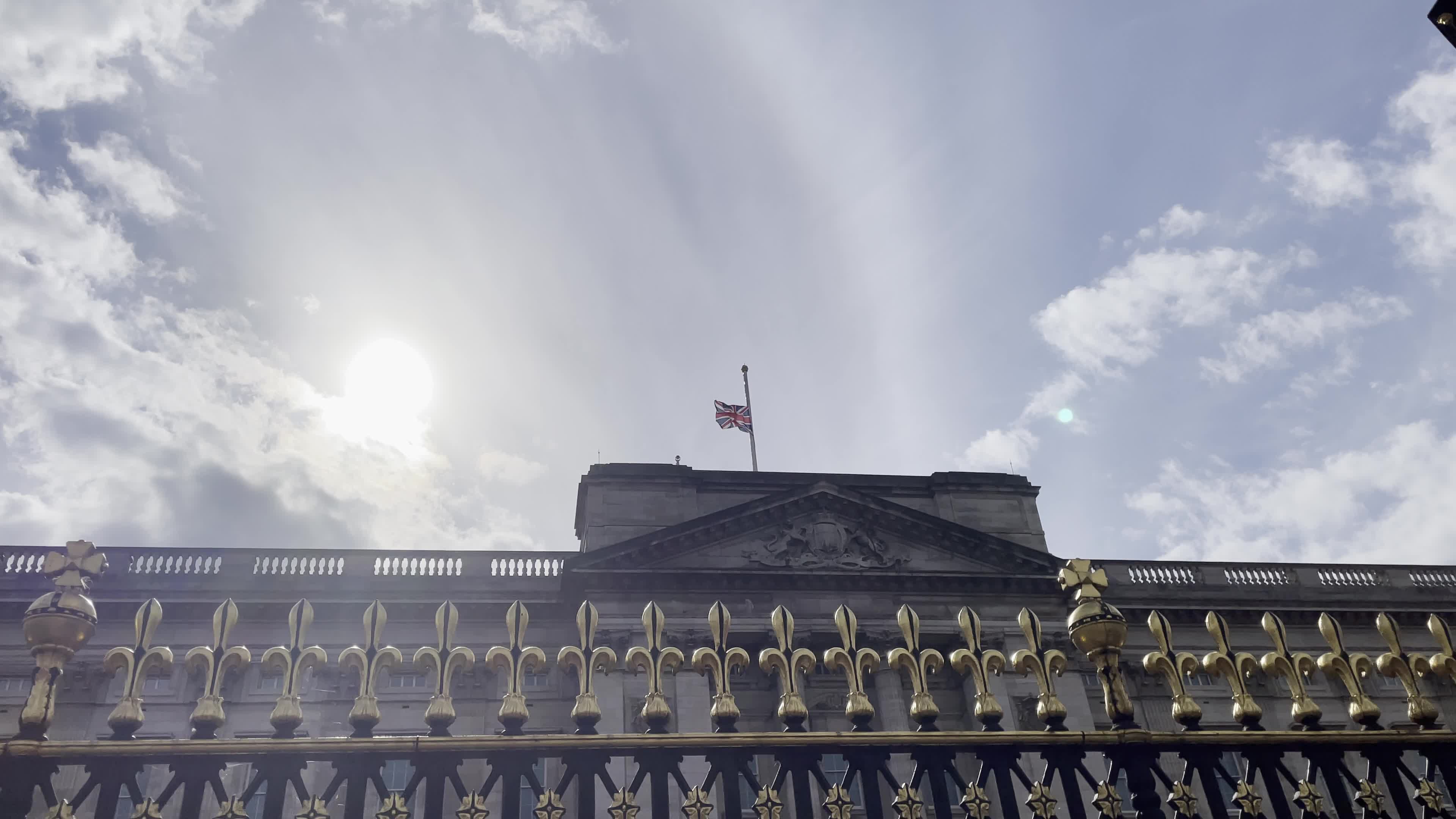 Union flag flies half-mast at Buckingham Palace