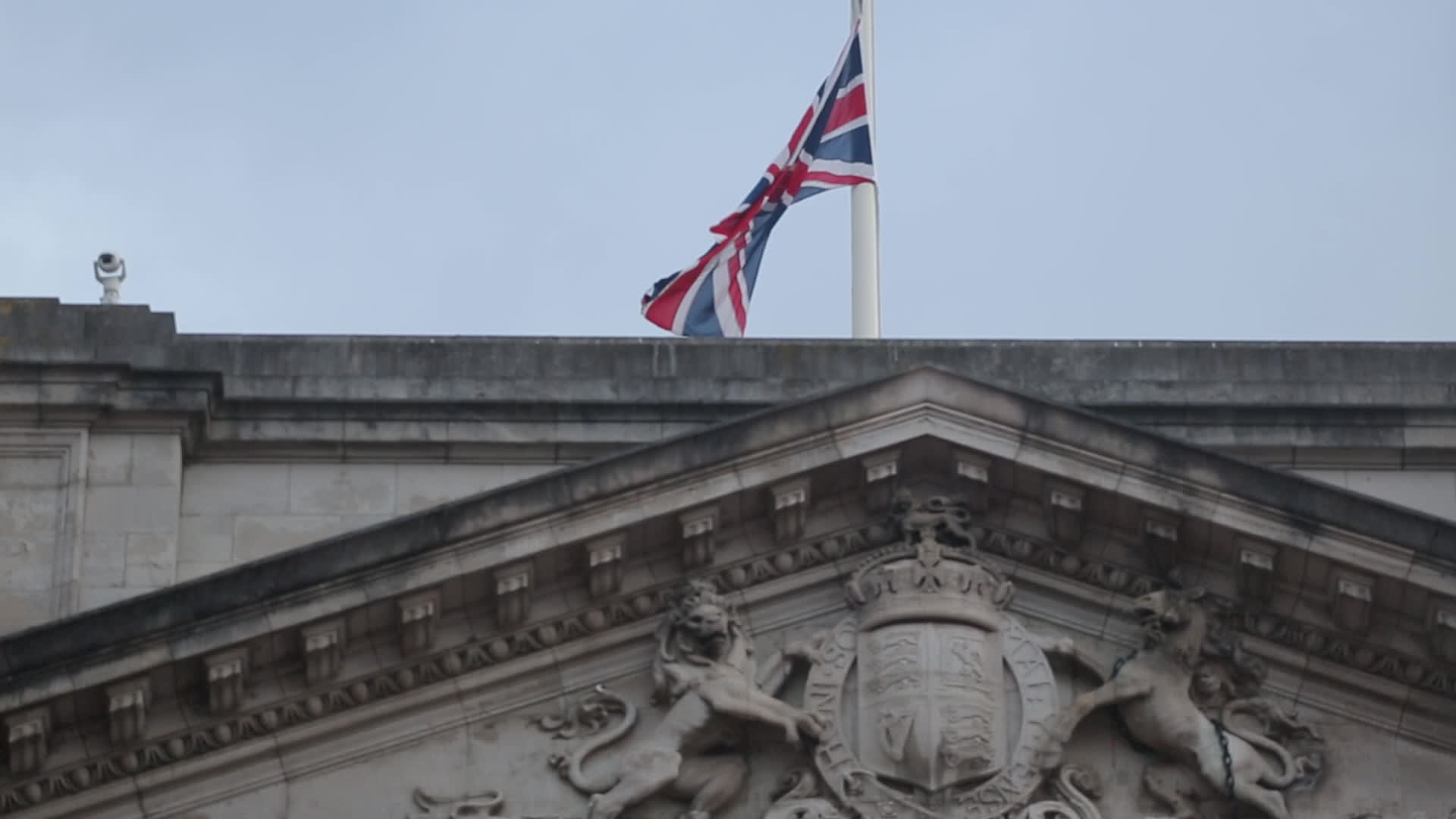 Union flag flies half-mast at Buckingham Palace