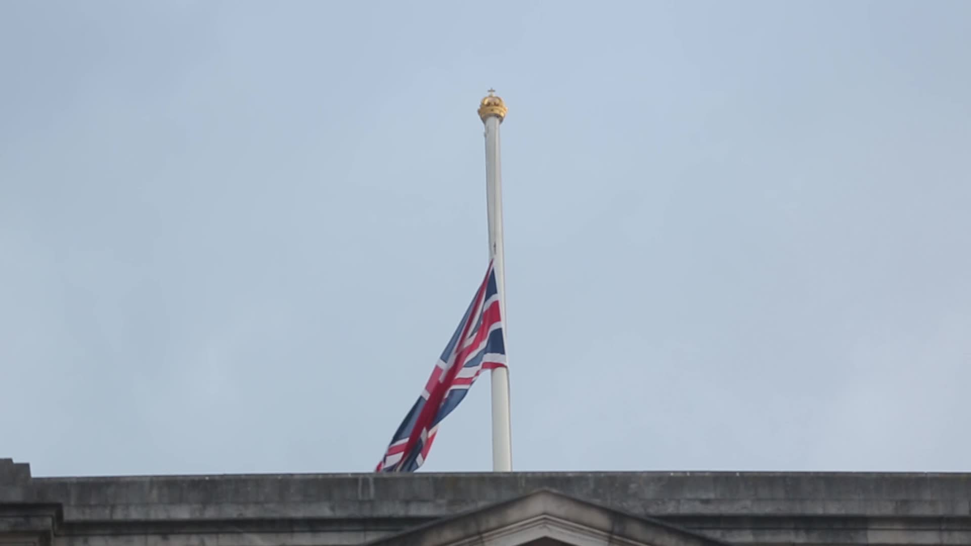 Union flag flies half-mast at Buckingham Palace