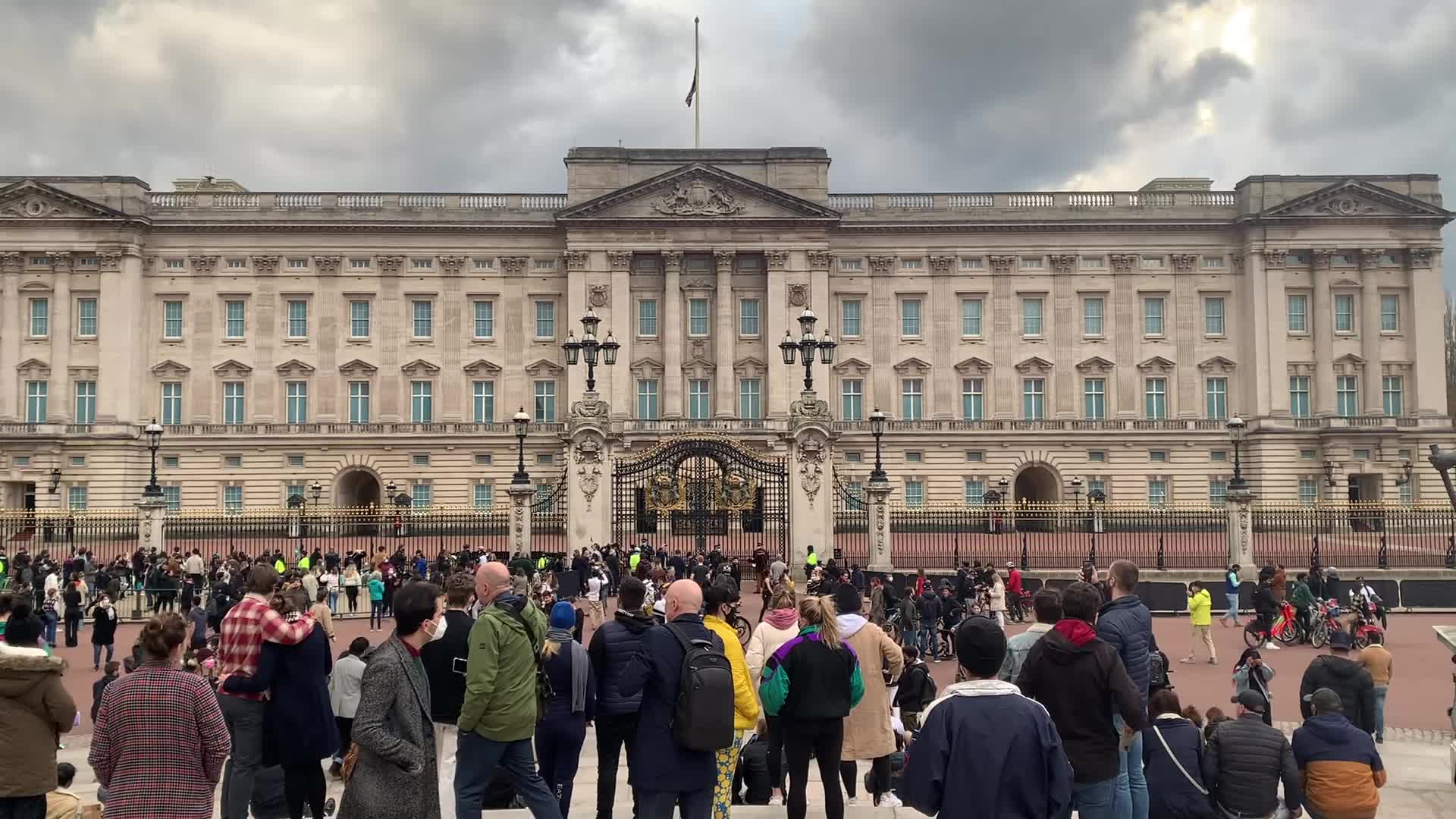 Flowers laid at Buckingham Palace following the death of Prince Philip