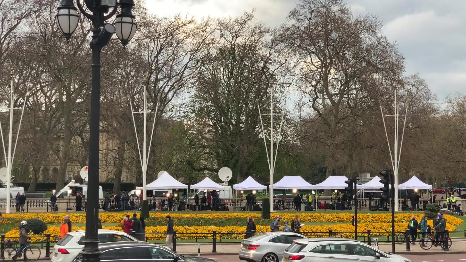 Flowers laid at Buckingham Palace following the death of Prince Philip