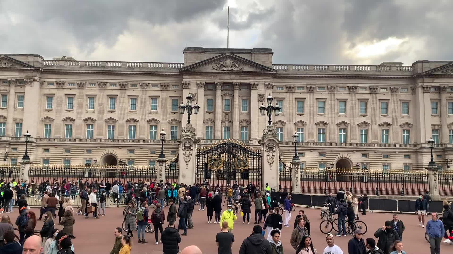 Flowers laid at Buckingham Palace following the death of Prince Philip