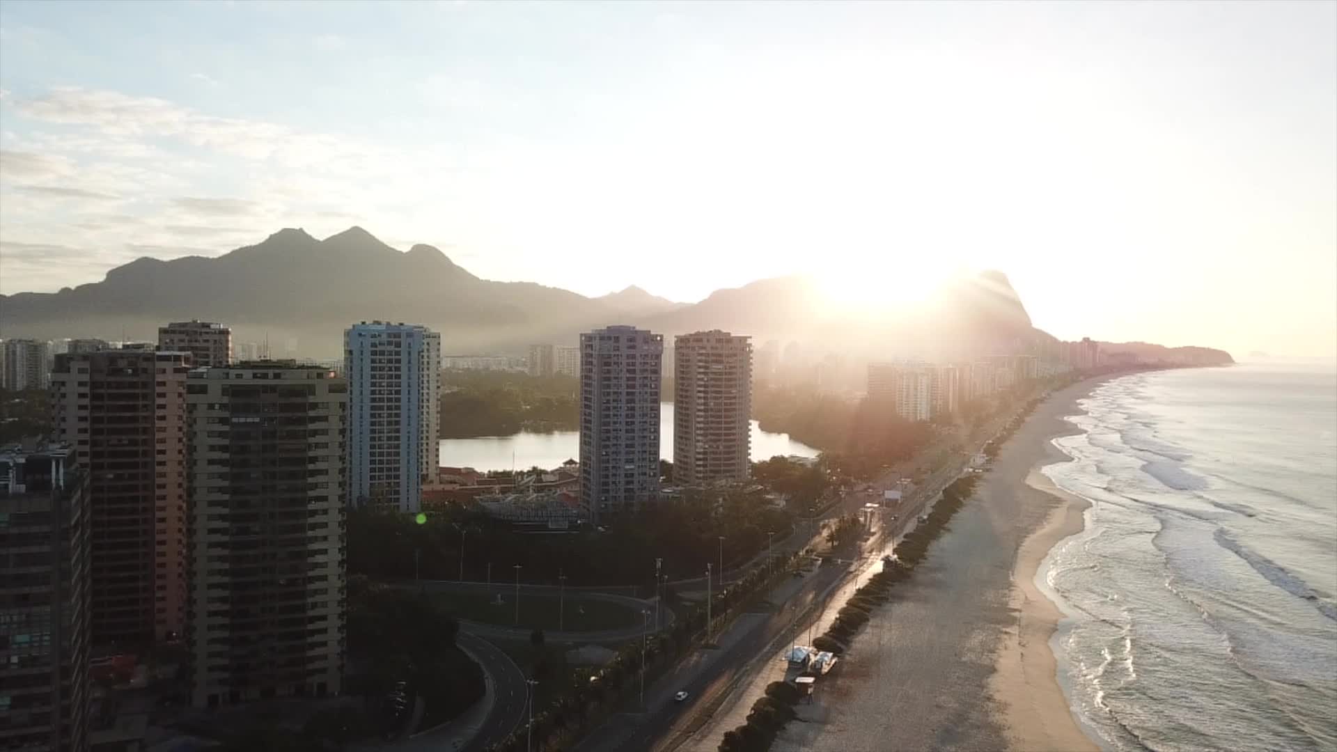 Empty beach in Rio de Janeiro amid the Covid-19 pandemic