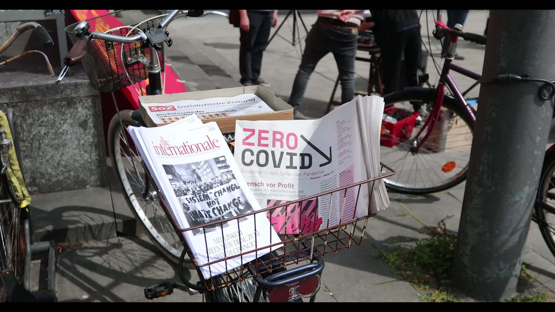 ZeroCovid activists protest for a lockdown in Munich, Germany