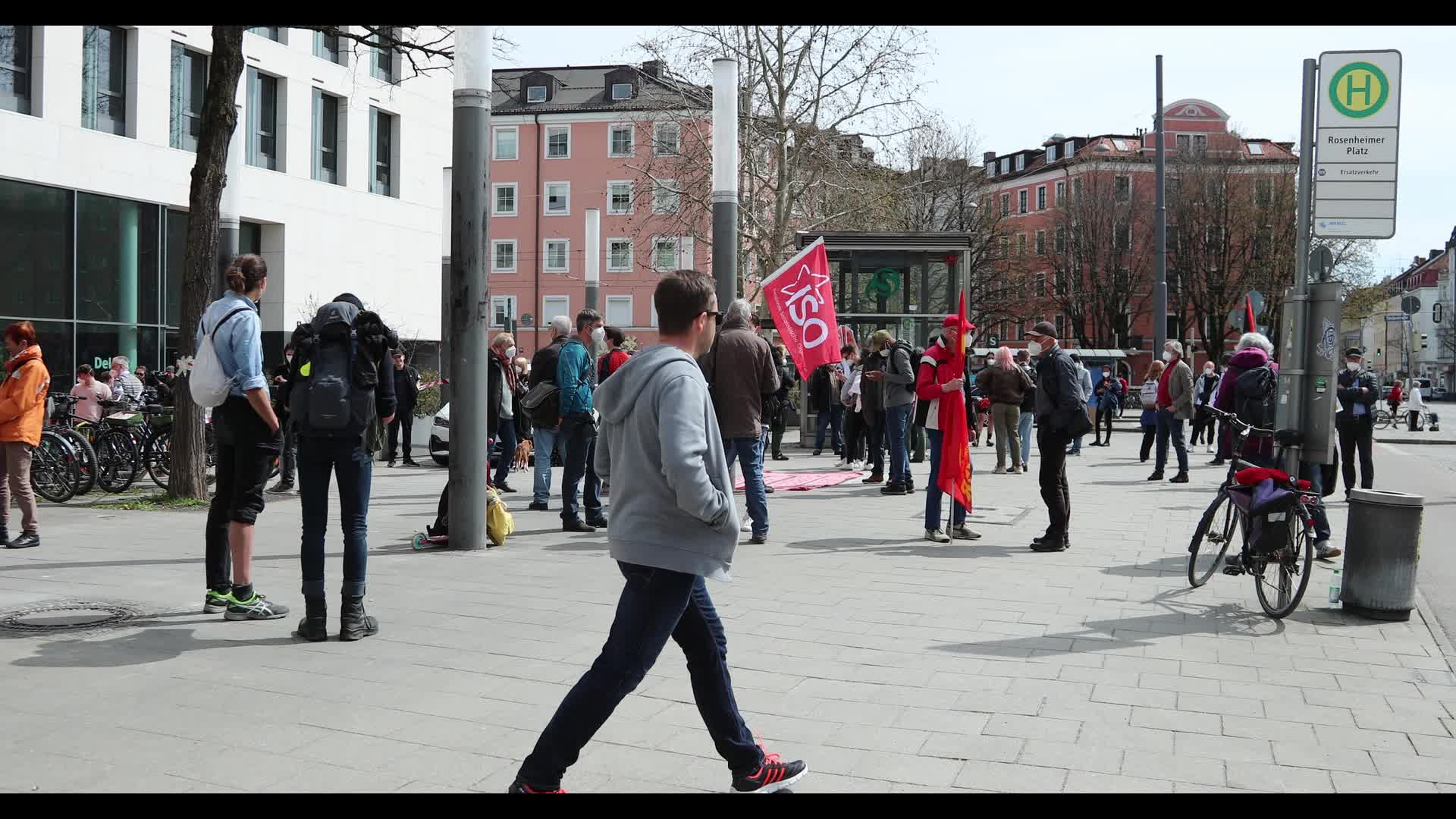 ZeroCovid activists protest for a lockdown in Munich, Germany