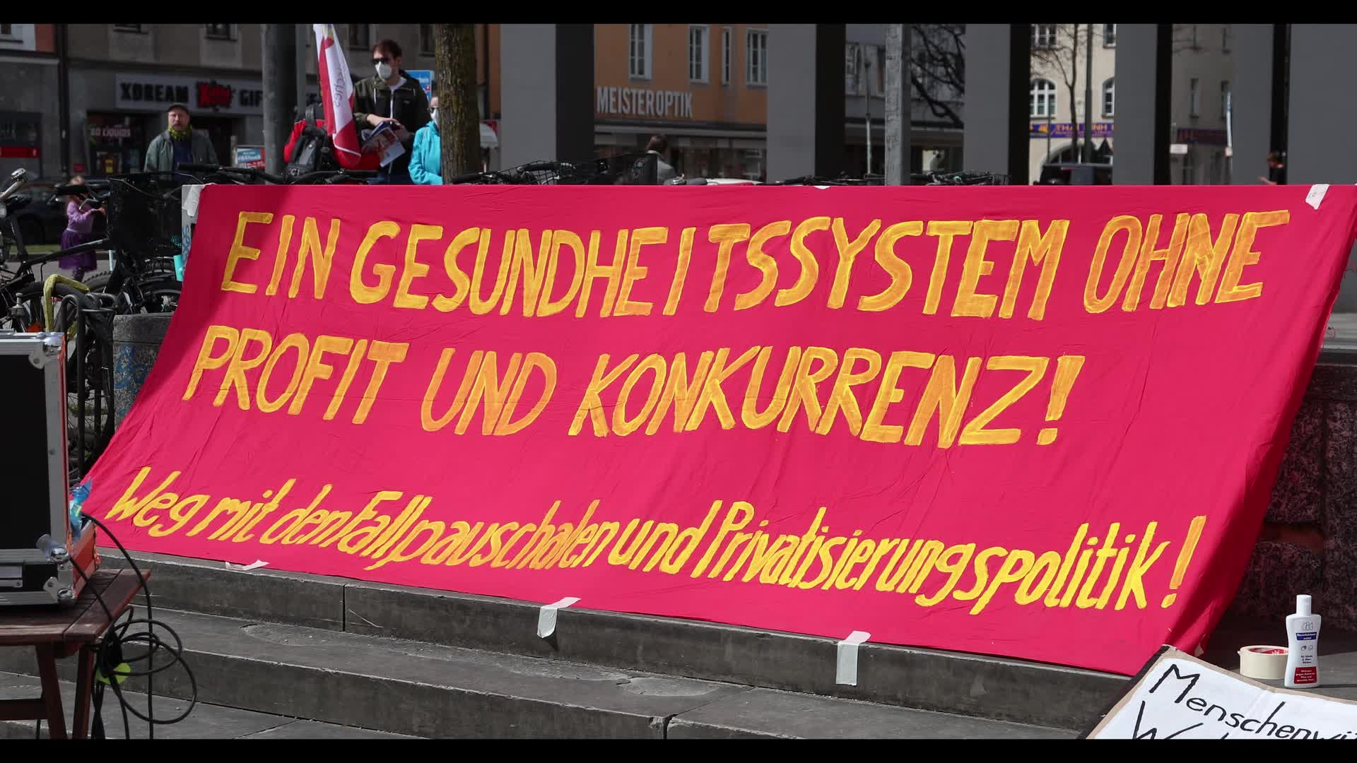 ZeroCovid activists protest for a lockdown in Munich, Germany