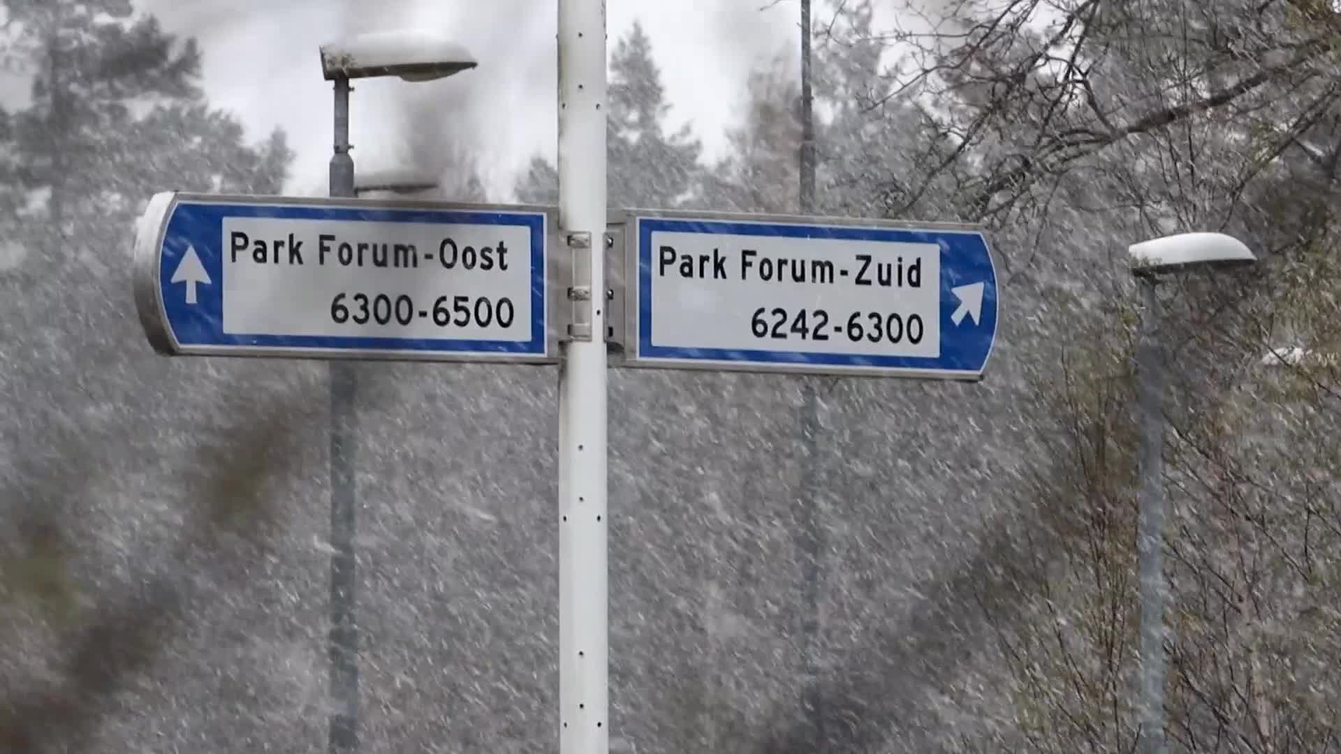 Snowfall in Netherlands during the Easter Monday