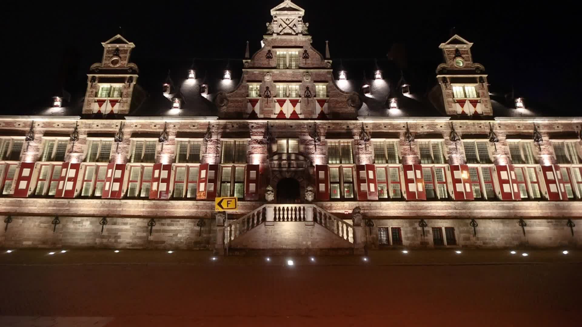 Magical quiet night in Middelburg historical town