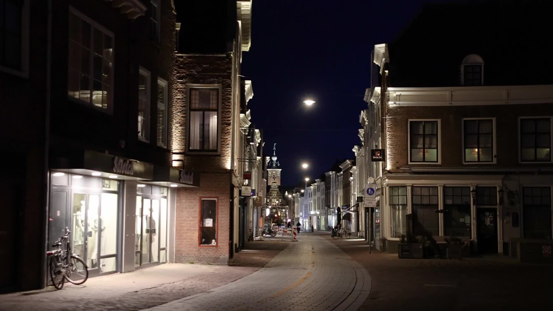 Magical quiet night in Middelburg historical town