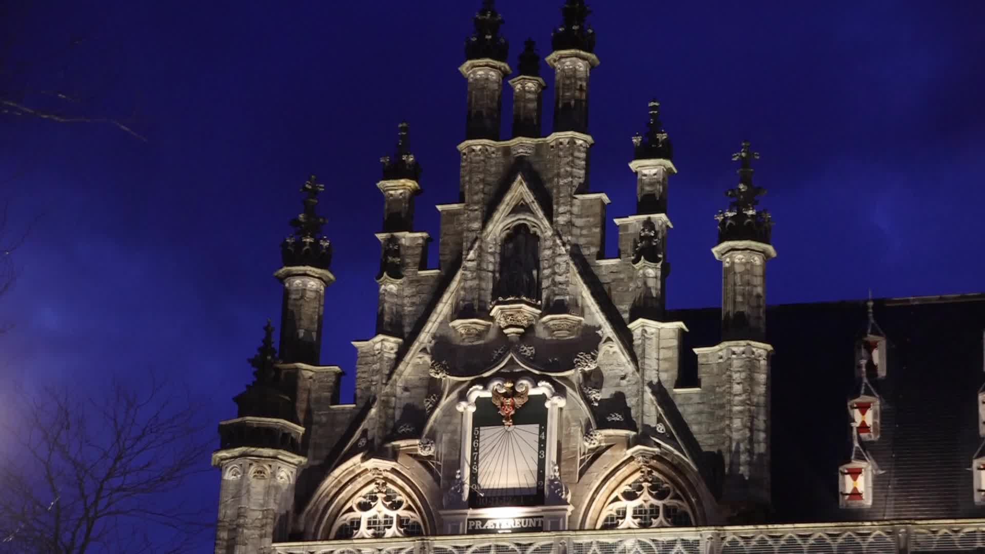 Magical quiet night in Middelburg historical town