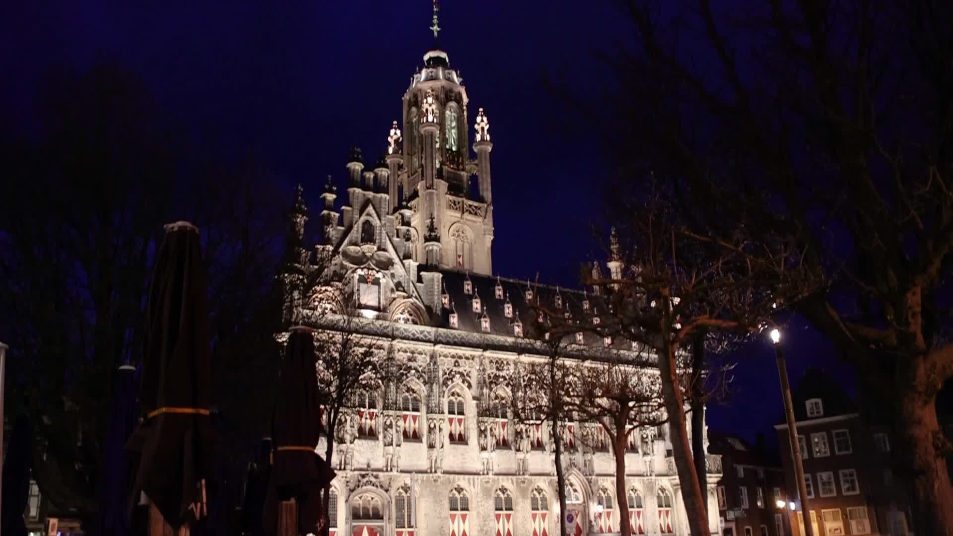 Magical quiet night in Middelburg historical town