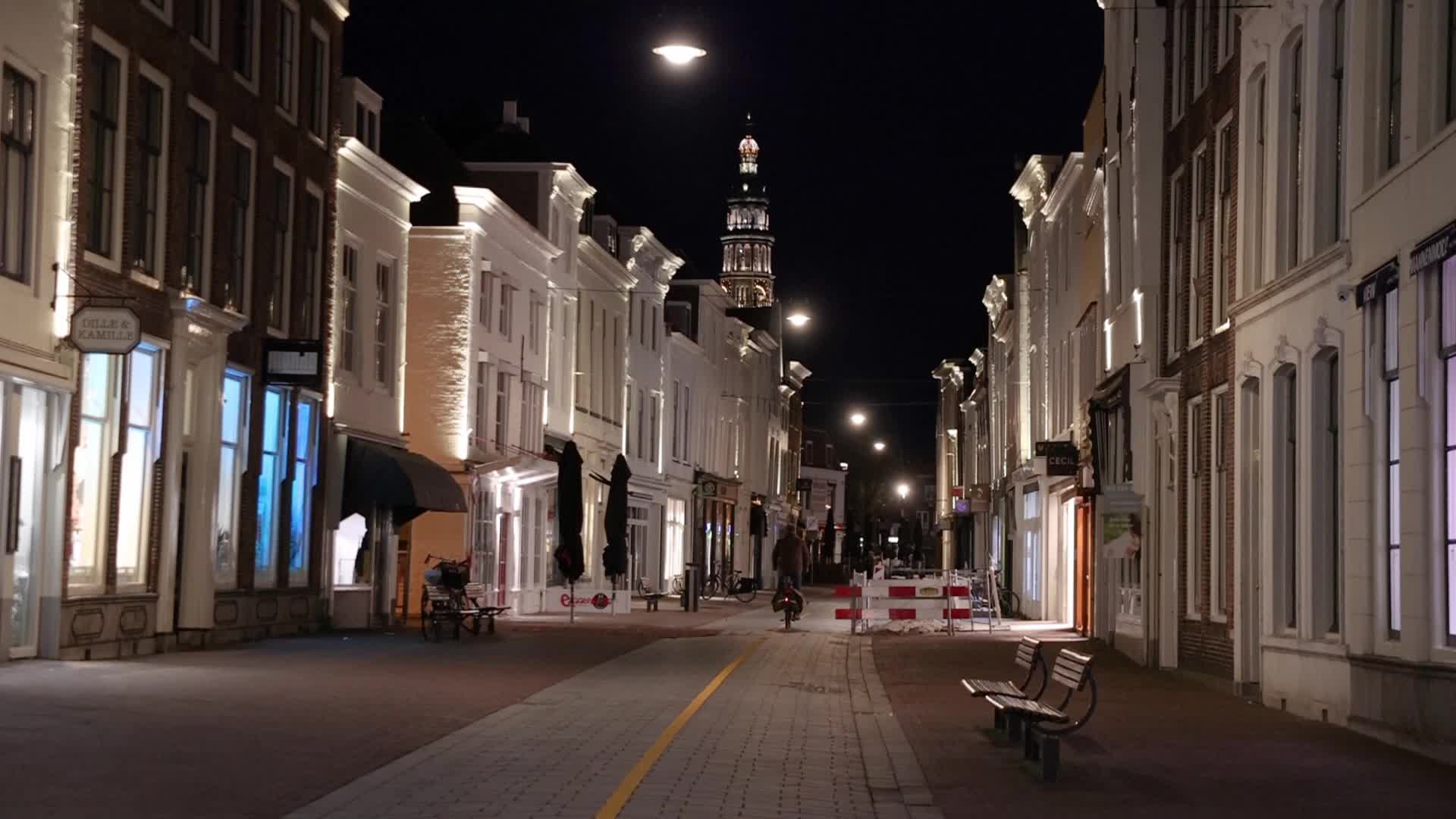 Magical quiet night in Middelburg historical town