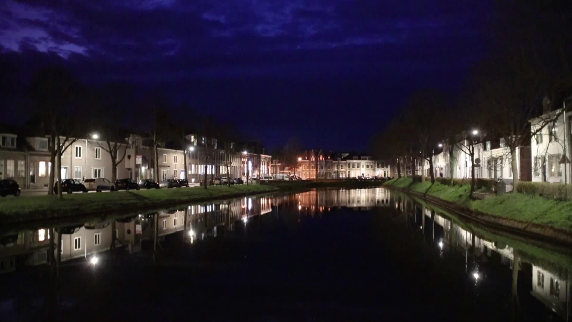 Magical quiet night in Middelburg historical town