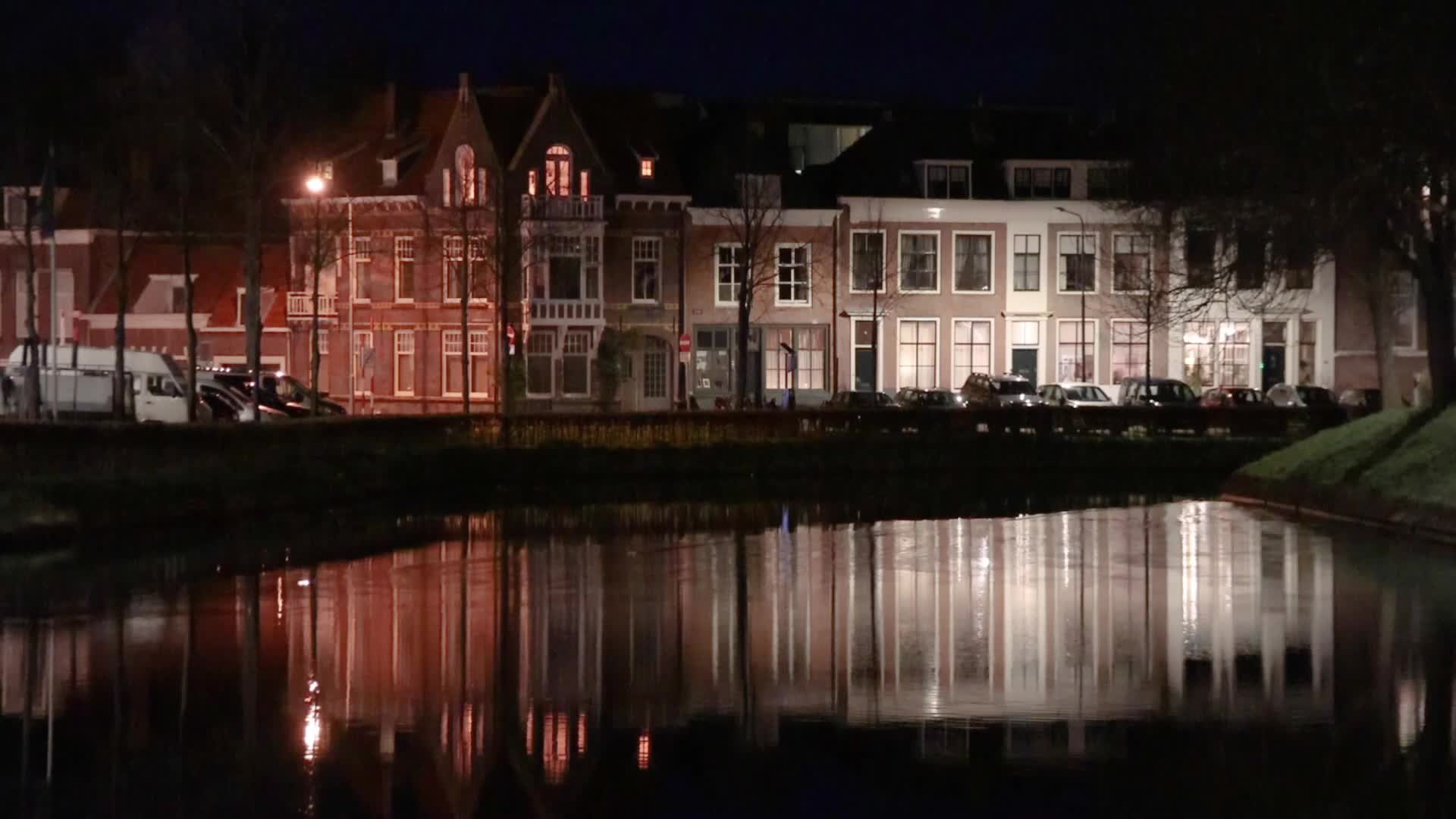 Magical quiet night in Middelburg historical town