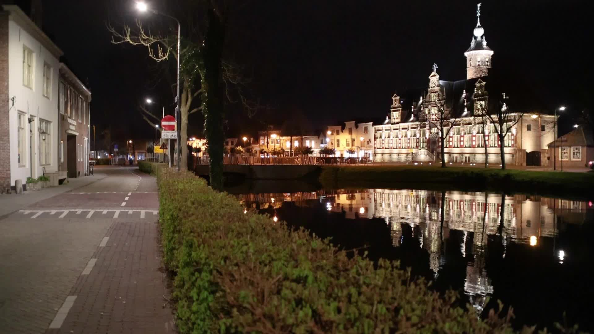 Magical quiet night in Middelburg historical town
