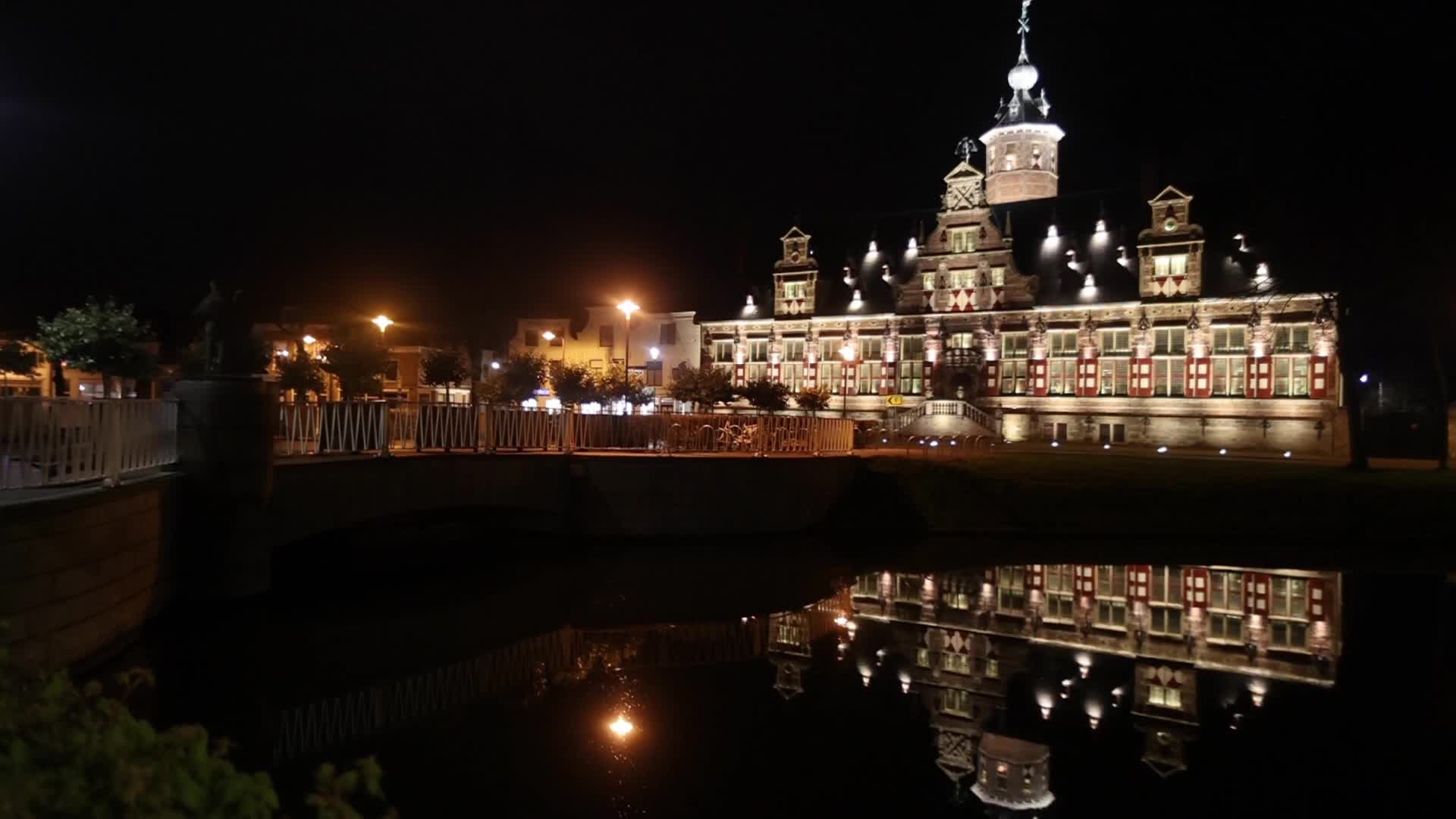 Magical quiet night in Middelburg historical town