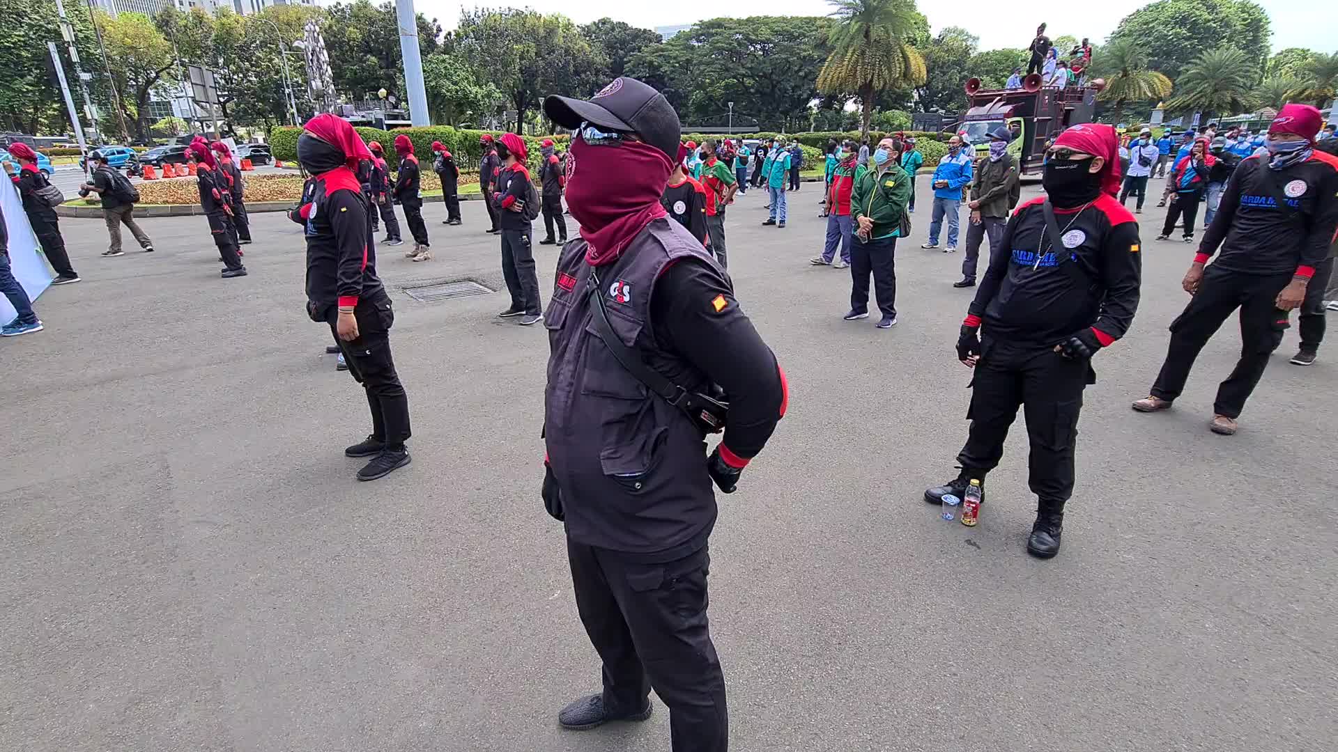 Omnibus law protest in Jakarta, Indonesia