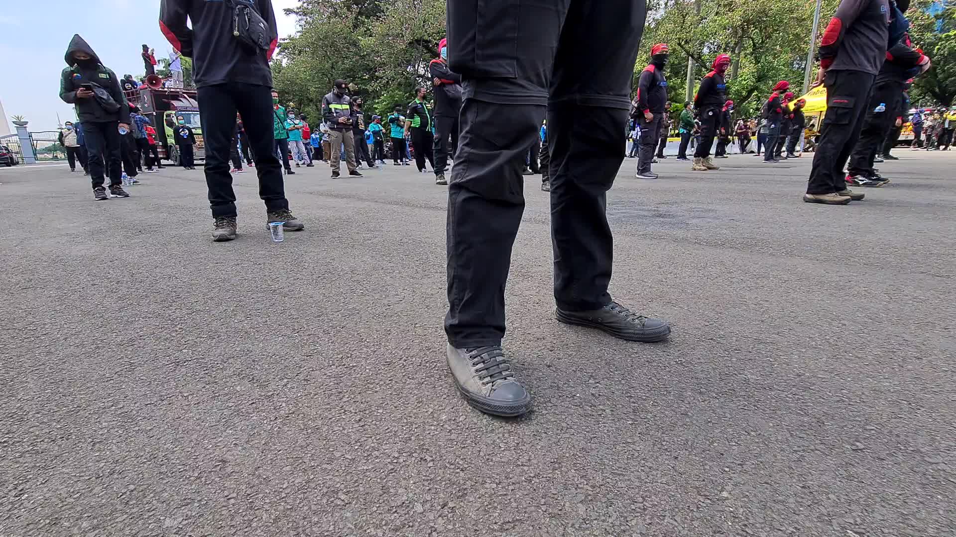 Omnibus law protest in Jakarta, Indonesia