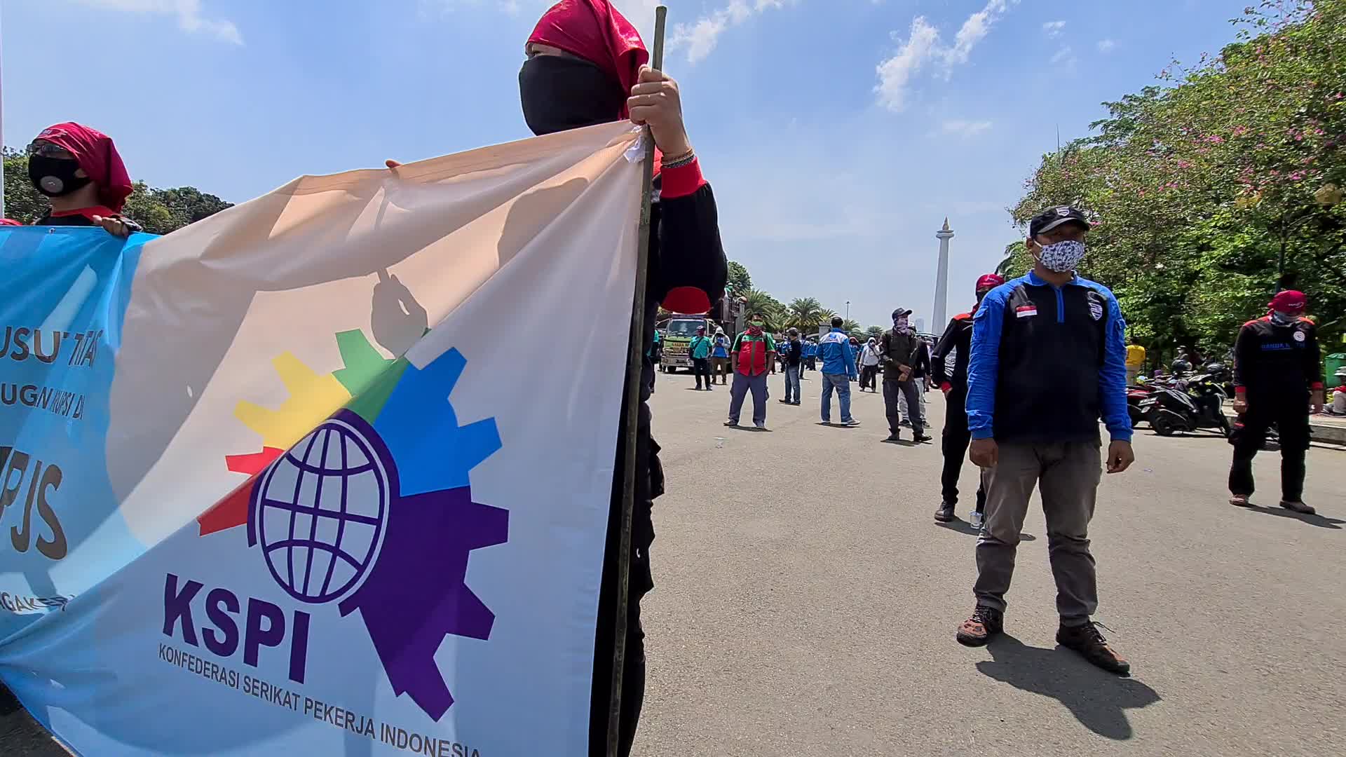 Omnibus law protest in Jakarta, Indonesia