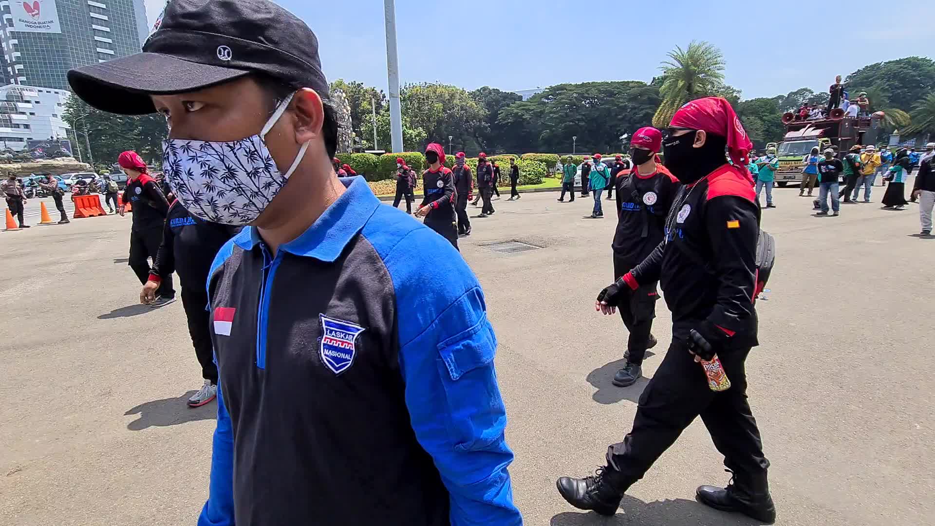 Omnibus law protest in Jakarta, Indonesia