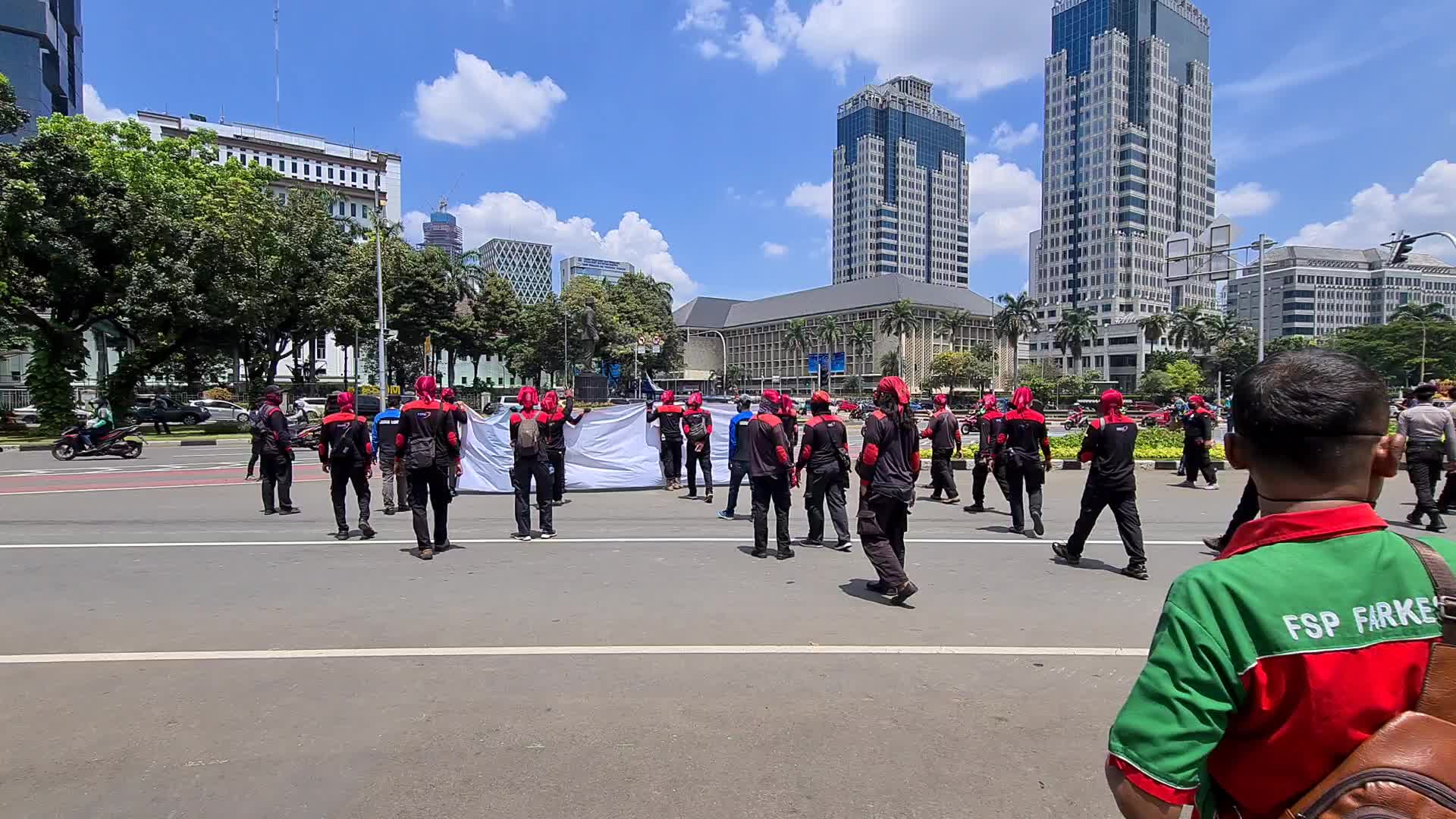 Omnibus law protest in Jakarta, Indonesia